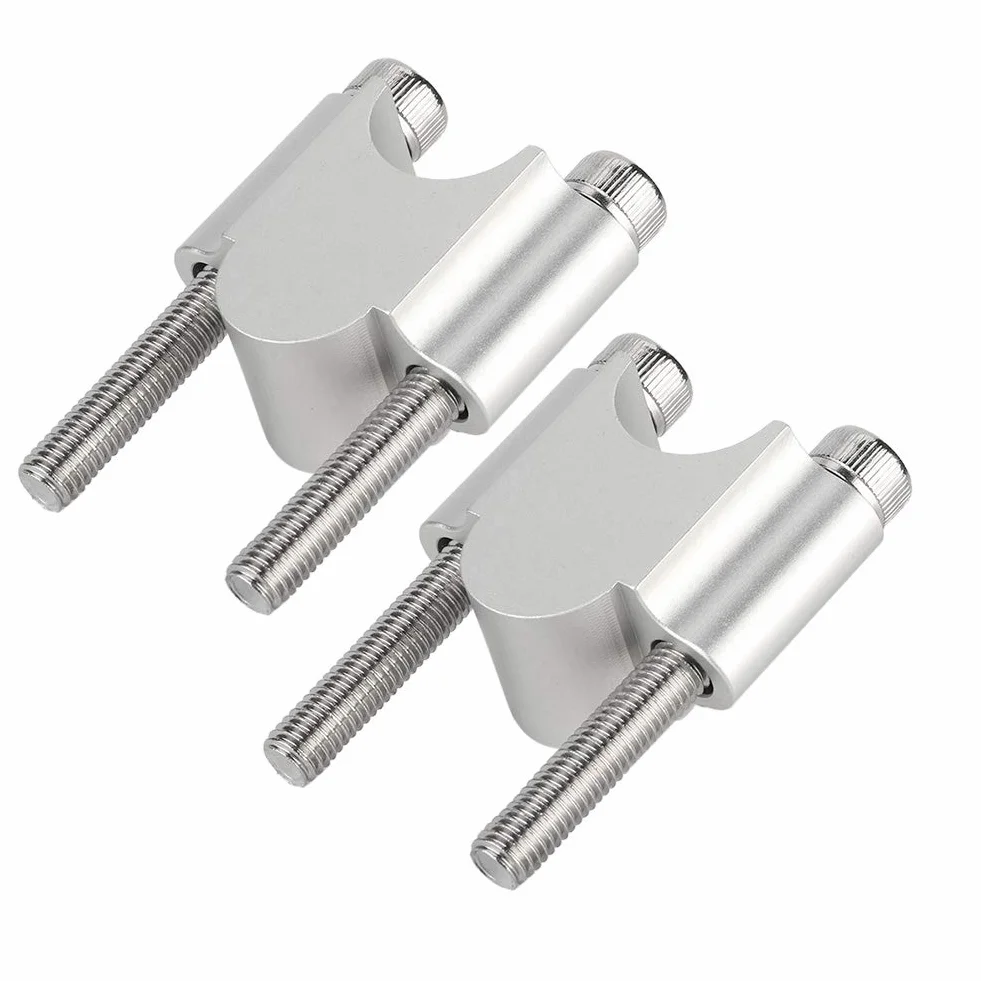 Riser Kierownica Uniwersalny Ze Stopu Aluminium 7/8'' 22 mm z Zaciskiem Zwiększonym do Motocykla Dirt Bike ATV (Srebrny chrom)