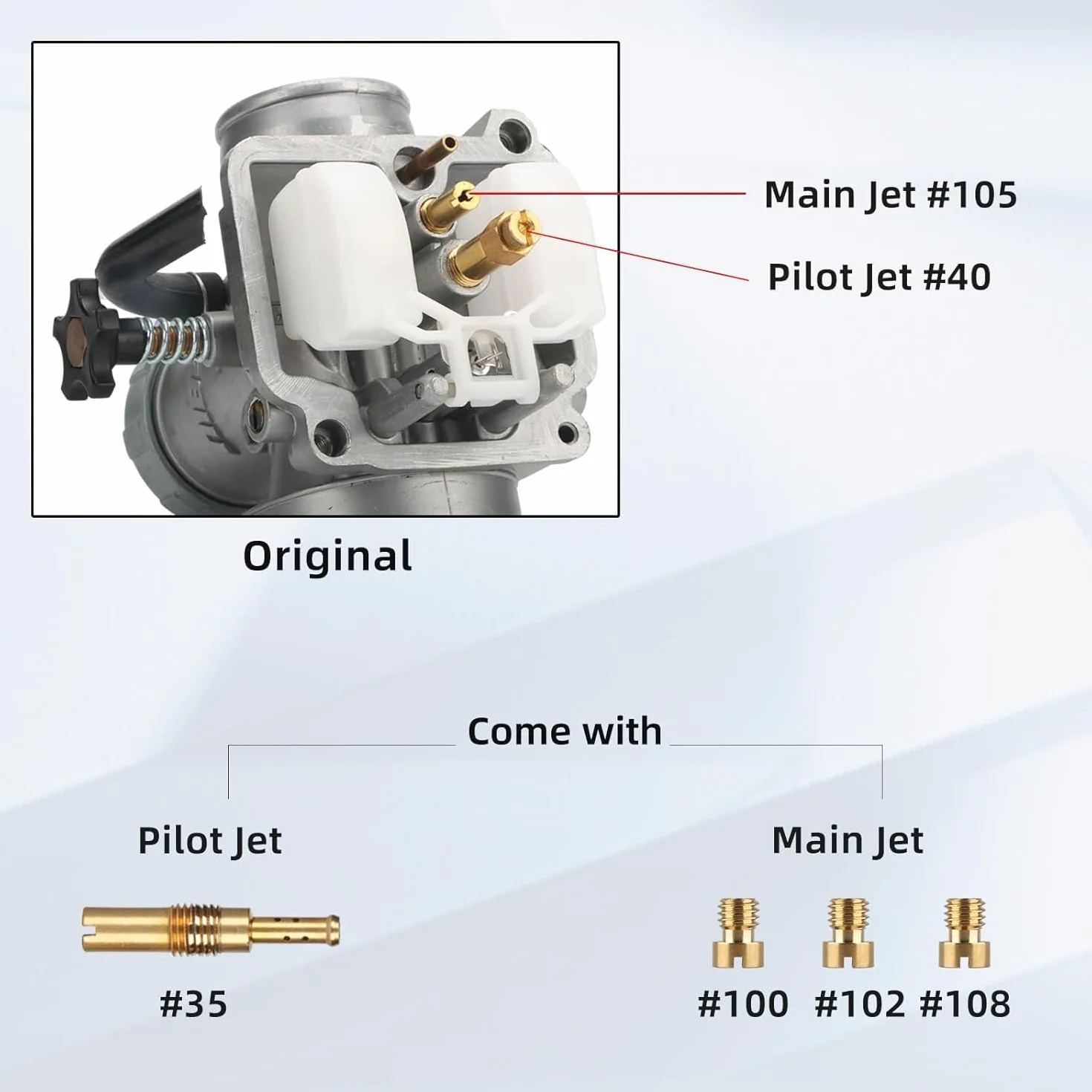 NIBBI PE24mm Vergaser Motorrad Vergaser mit Carb Jets pasuje do 125 cm³ - 150 cm³ do 2/4 Takt Dirt Bike Mini Bike
