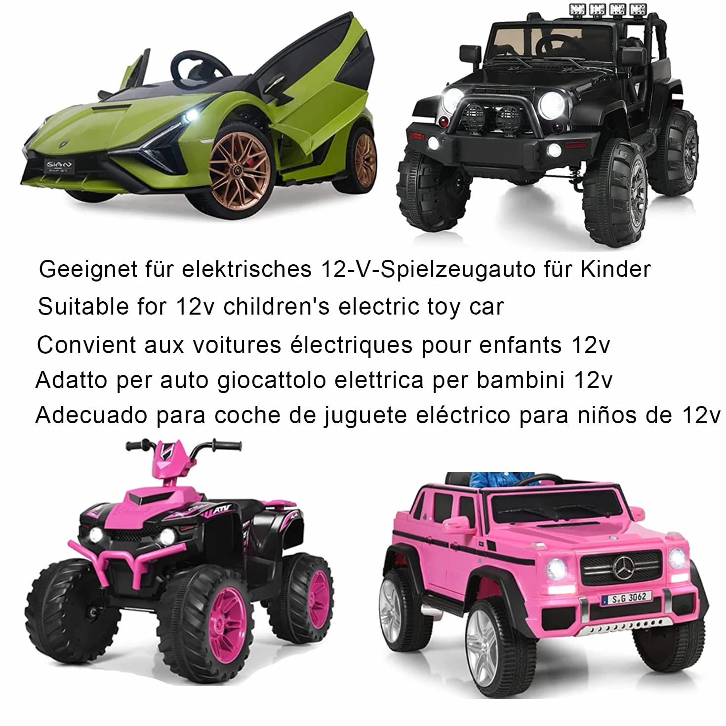 Ładowarka 12 V do samochodów elektrycznych dla dzieci, 12 V 1 A, ładowarka do jazdy elektrycznej, zabawek, motocykli, SUV, ATV, wiele