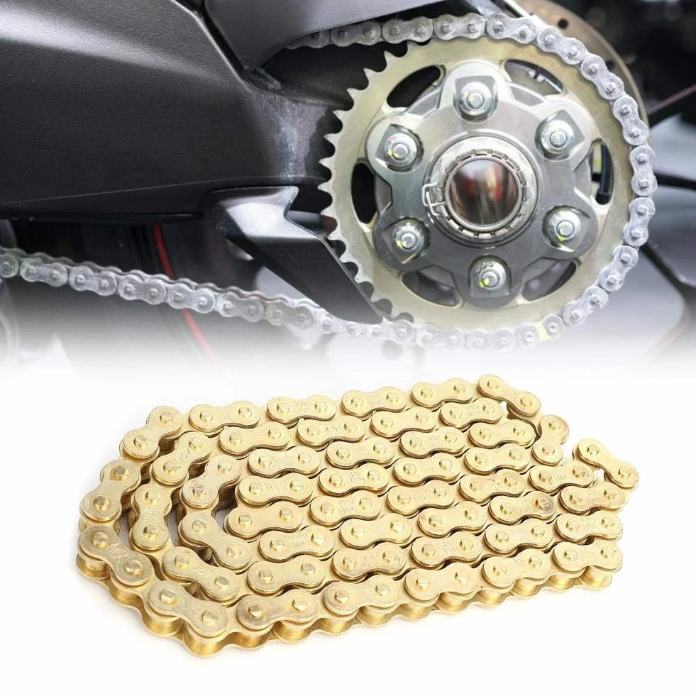 Łańcuch napędowy 420 48 ogniw złoty do motocykli 50 110 125 cm3