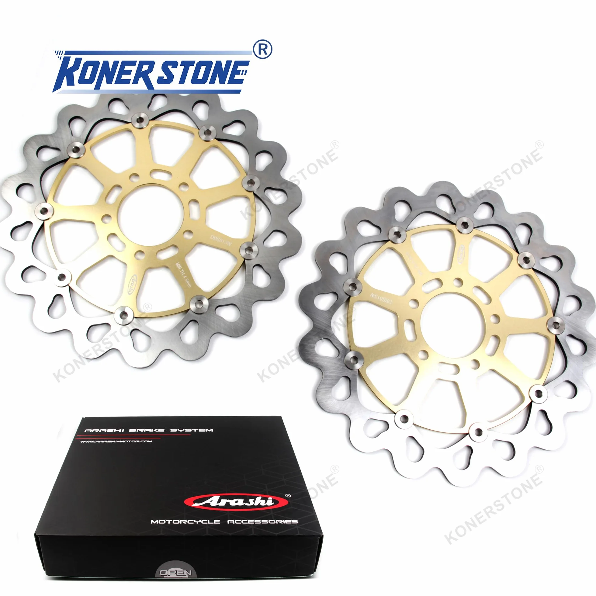 Arashi Przednie tylne tarcze hamulcowe do Suzuki GSXR 1300 Hayabusa 1999-2007 Brake Disks Akcesoria motocyklowe GSX-R1300 GSX1300R GSXR1300 Złoto 2000 2001 2002 2003 2004 2005 2006