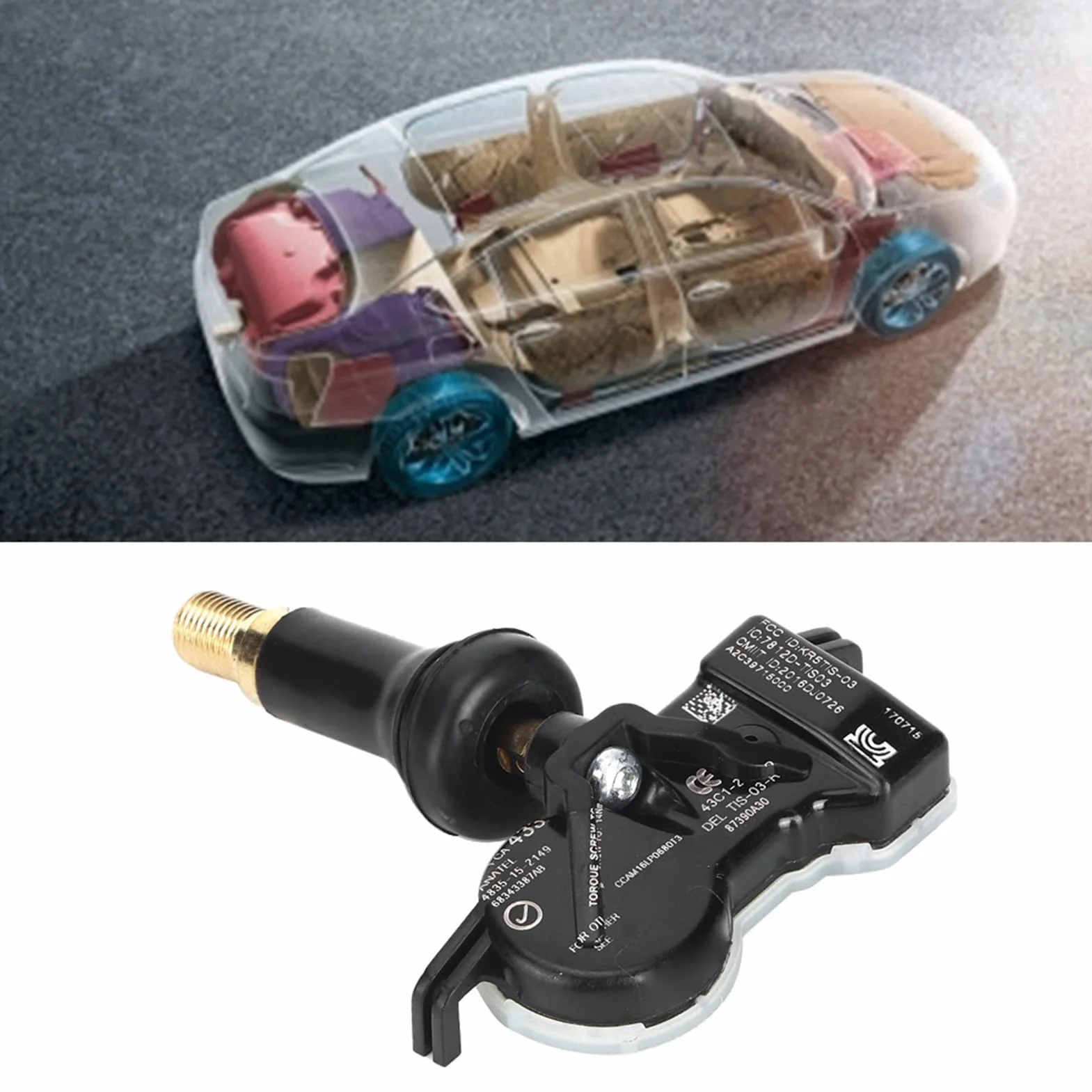 VOBor Czujnik Ciśnienia W Oponach Ze Stopu Aluminium 68313387AB Pasuje Do Jeep Grand Cherokee 2016-2019