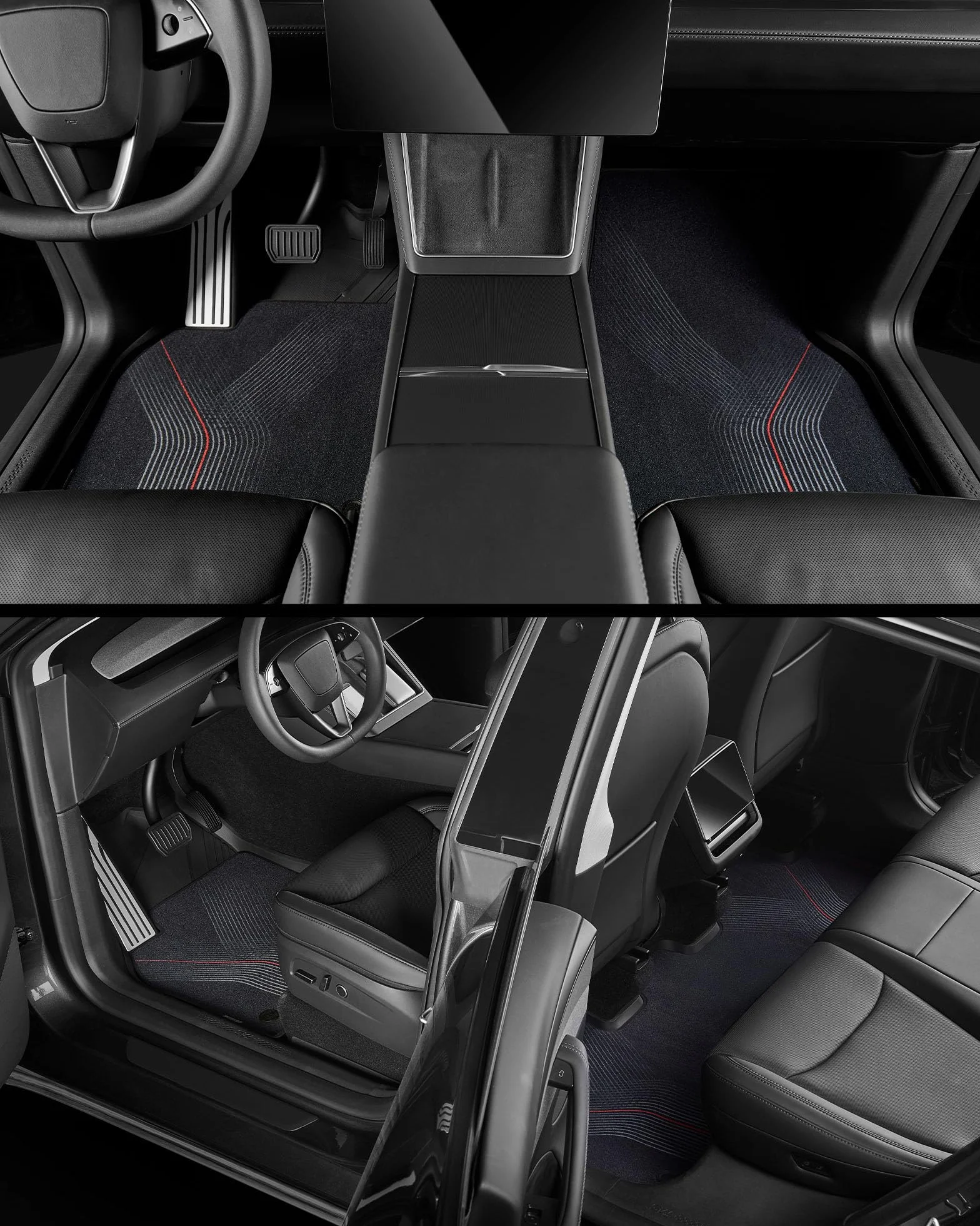 Dywaniki do Tesla Model Y 2025-2026 Juniper Premium/Performance 10-częściowy StarTrail z metalowym pedałem