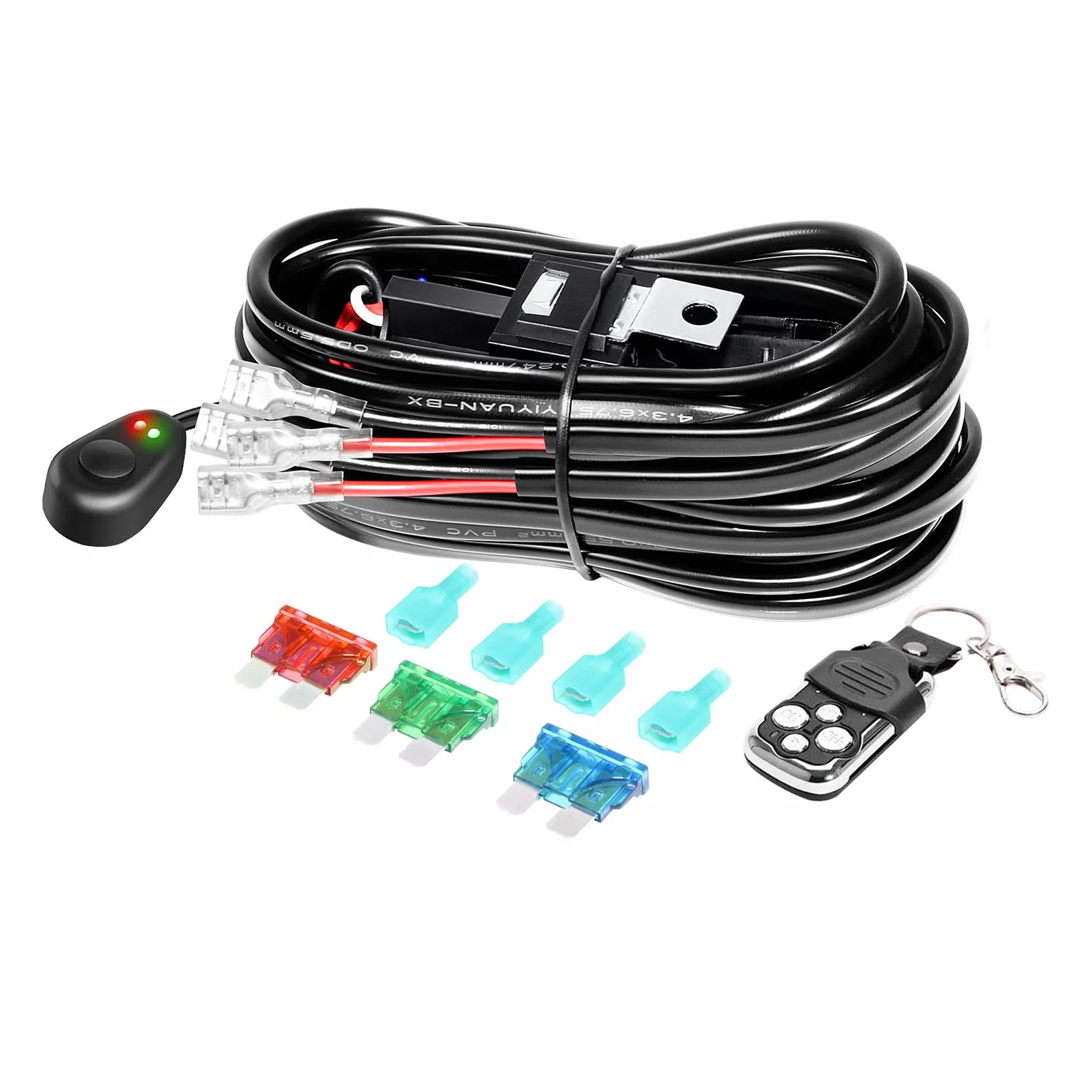 RIGIDON Wiązka kabli zestaw adapter reflektorów samochodowych DC 12V 40A 18 AWG