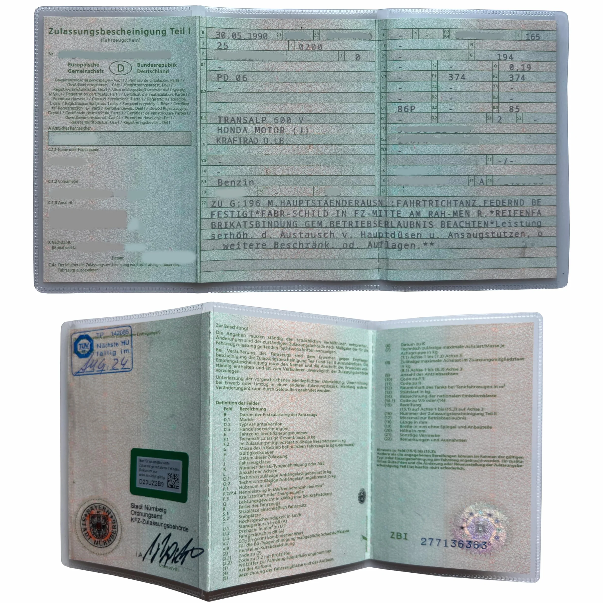2 x etui na dokumenty rejestracyjne samochodu, przezroczyste etui ochronne na dokumenty samochodowe do otwierania (2 sztuki)