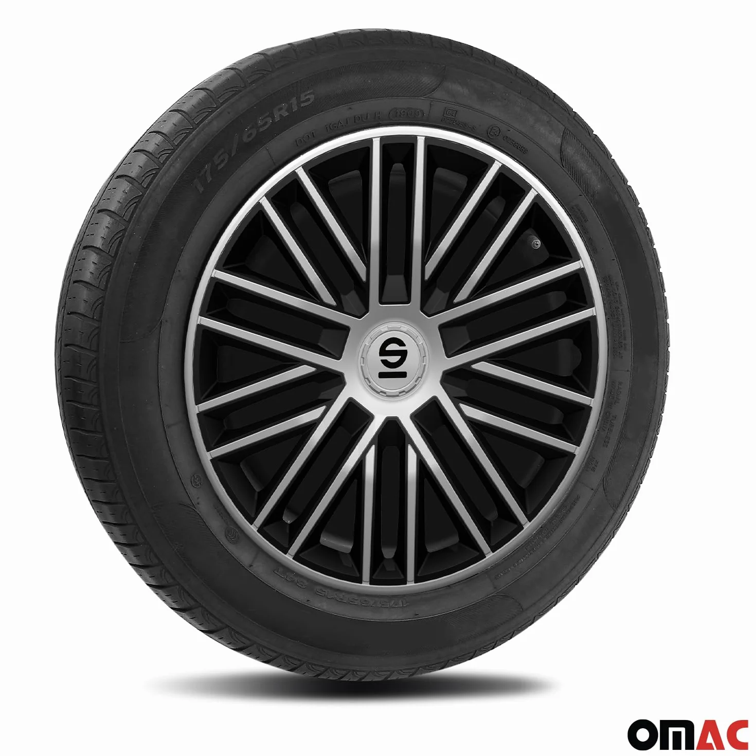 SPARCO SPC1585SVBK Zestaw Kołpak srebrny czarny
