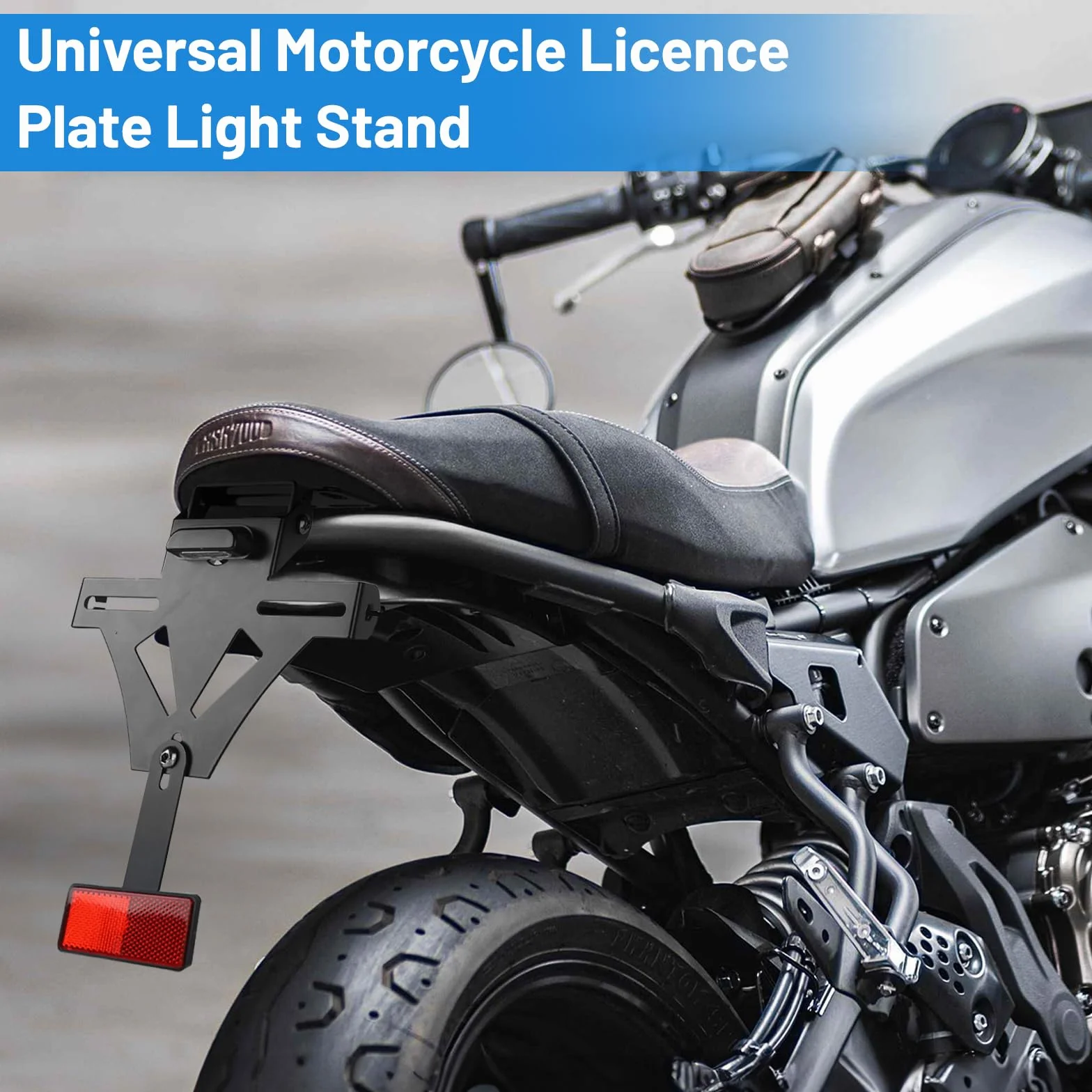 DBREAKS Uchwyt tablicy rejestracyjnej motocykla regulowany z podświetleniem LED