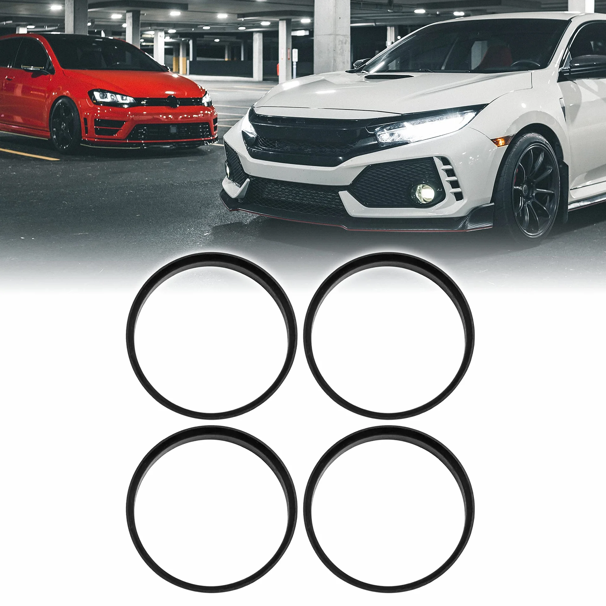4 x plastikowe pierścienie centrujące felg 67,1 mm na 66,1 mm czarne