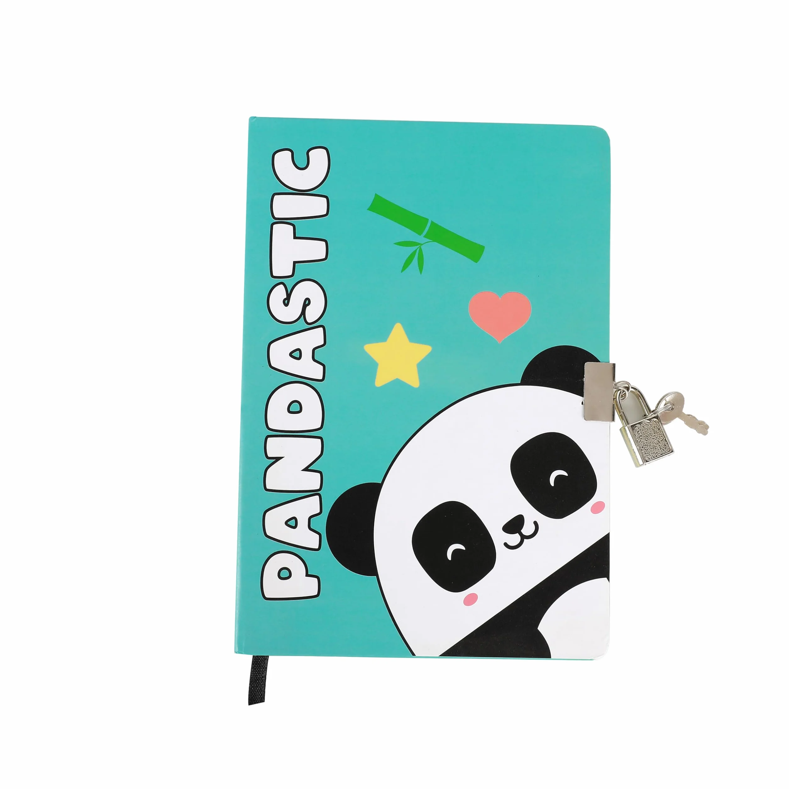 I-TOTAL® - Tajny pamiętnik z metalową kłódką i dwoma kluczami/tajny pamiętnik ze stronami DOT, Secret Diary, White Paper (Panda)