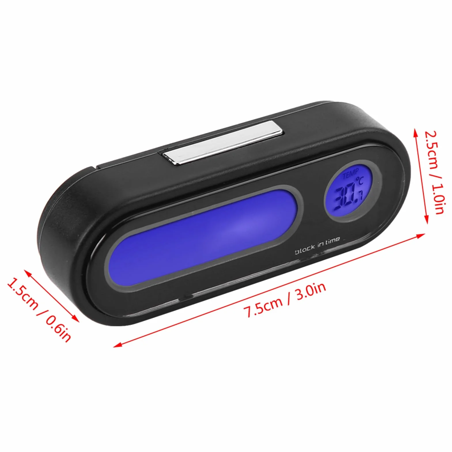 Samochodowy mini elektroniczny zegar cyfrowy termometr woltomierz 2 w 1