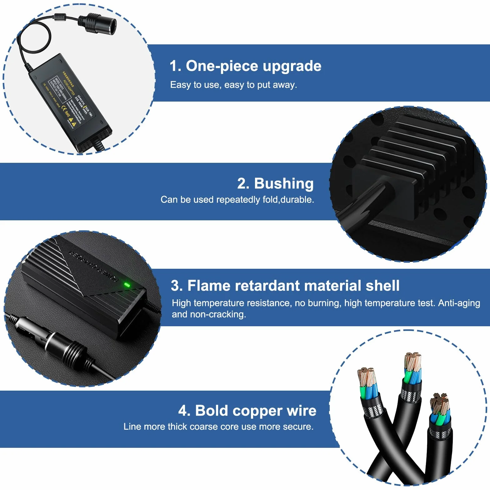 Adapter sieciowy do samochodu, 220 V na 12 V 10 A, adapter do gniazda zapalniczki samochodowej, przetwornica prądu do odkurzacza samochodowego, lodówki, kompresora, pompowania opon