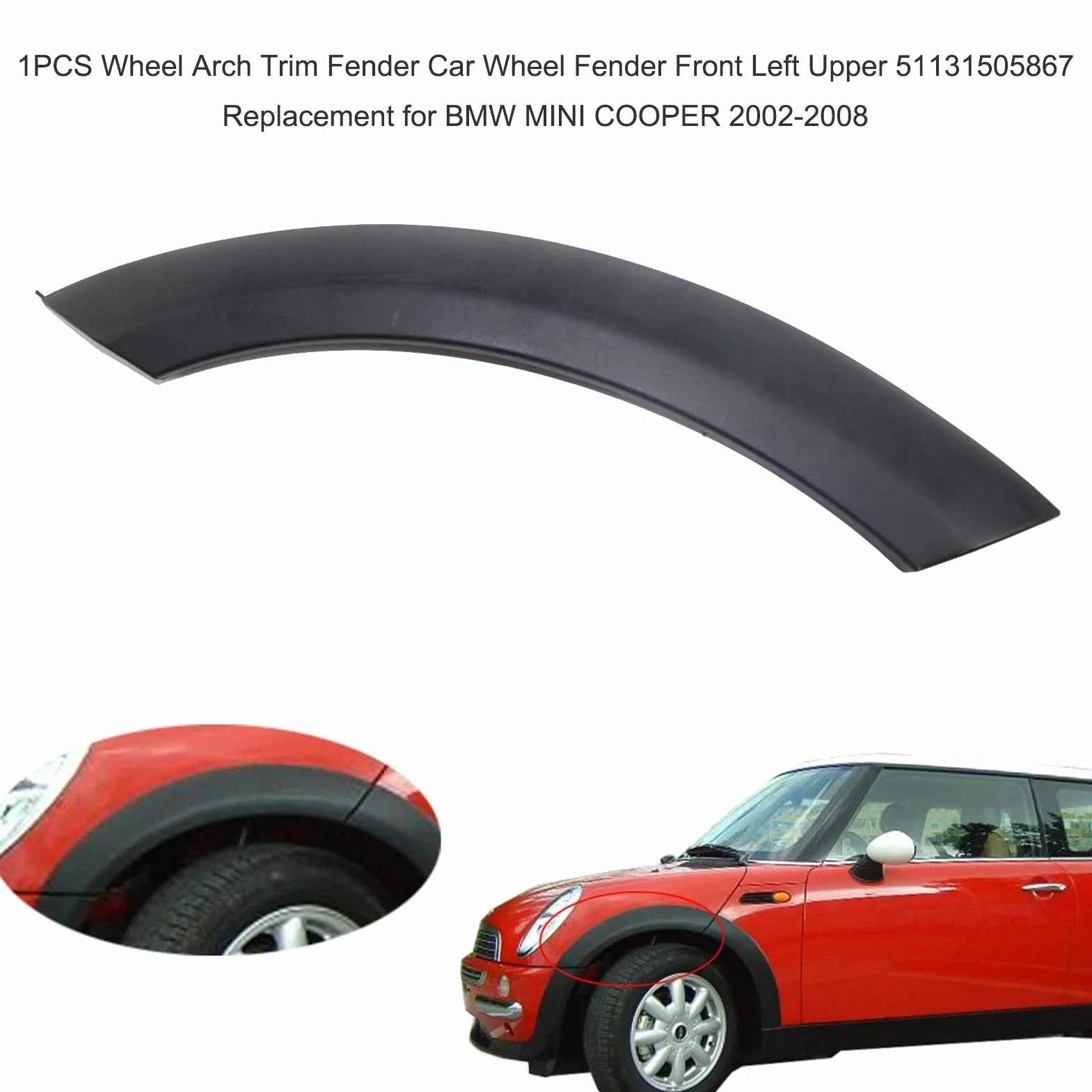 Osłona nadkola błotnik BMW MINI COOPER 2002-2008 przód lewy OEM 51131505867