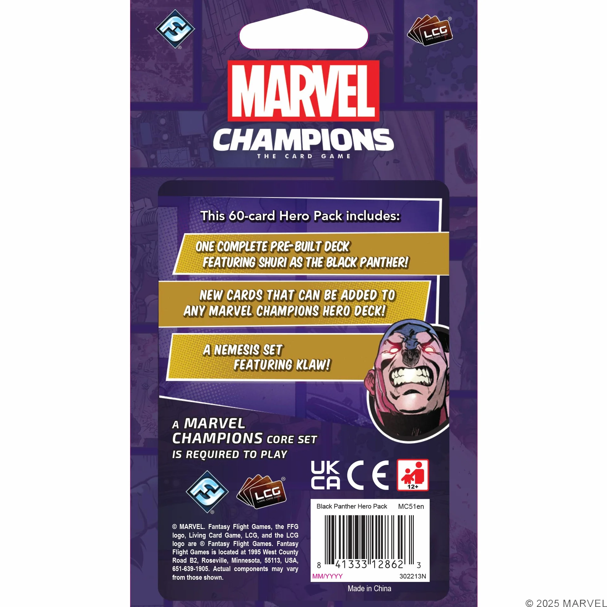 Fantasy Flight Games Marvel Champions The Card Game Black Panther Hero Pack - strategiczna gra kooperacyjna dla dzieci i dorosłych, od 14 lat, dla 1 do 4 graczy, 45-90 minut zabawy