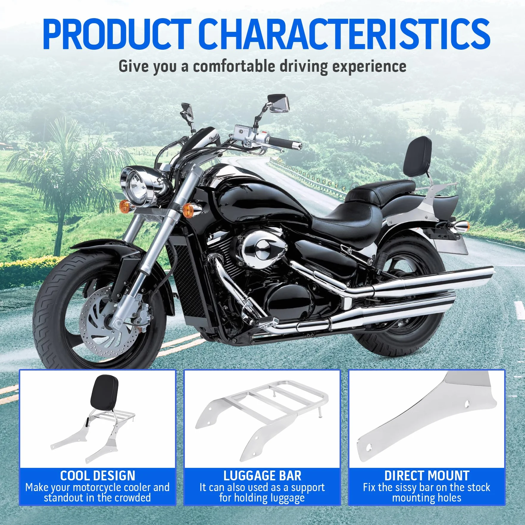 Oparcie Sissy Bar do motocykla Suzuki Boulevard C50 2005–2011