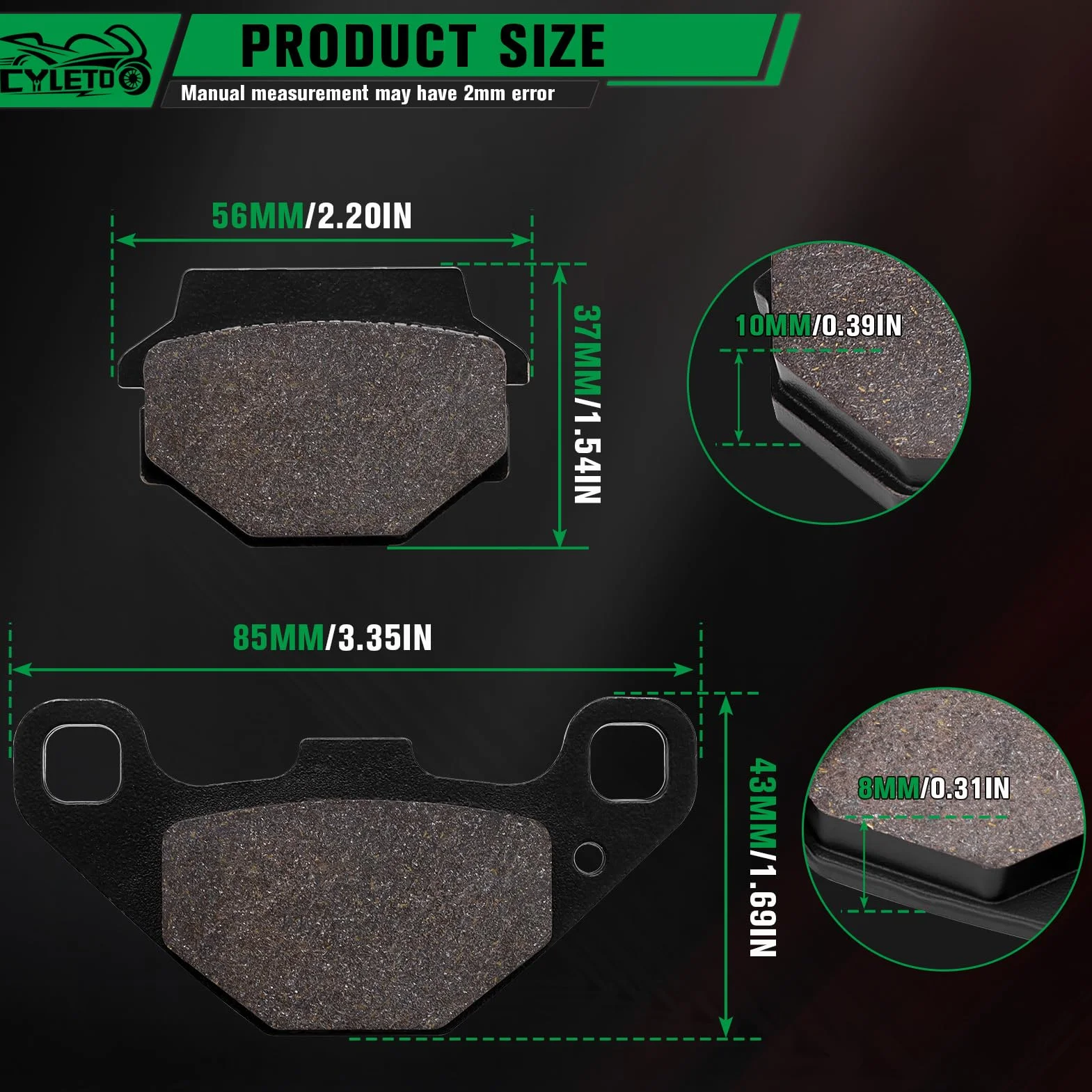 Tylne okładziny hamulcowe do KAWASAKI KLE500 1991-2007 KX 125 87-88 KX 250 ZR 250 B6 Balius-II 2002