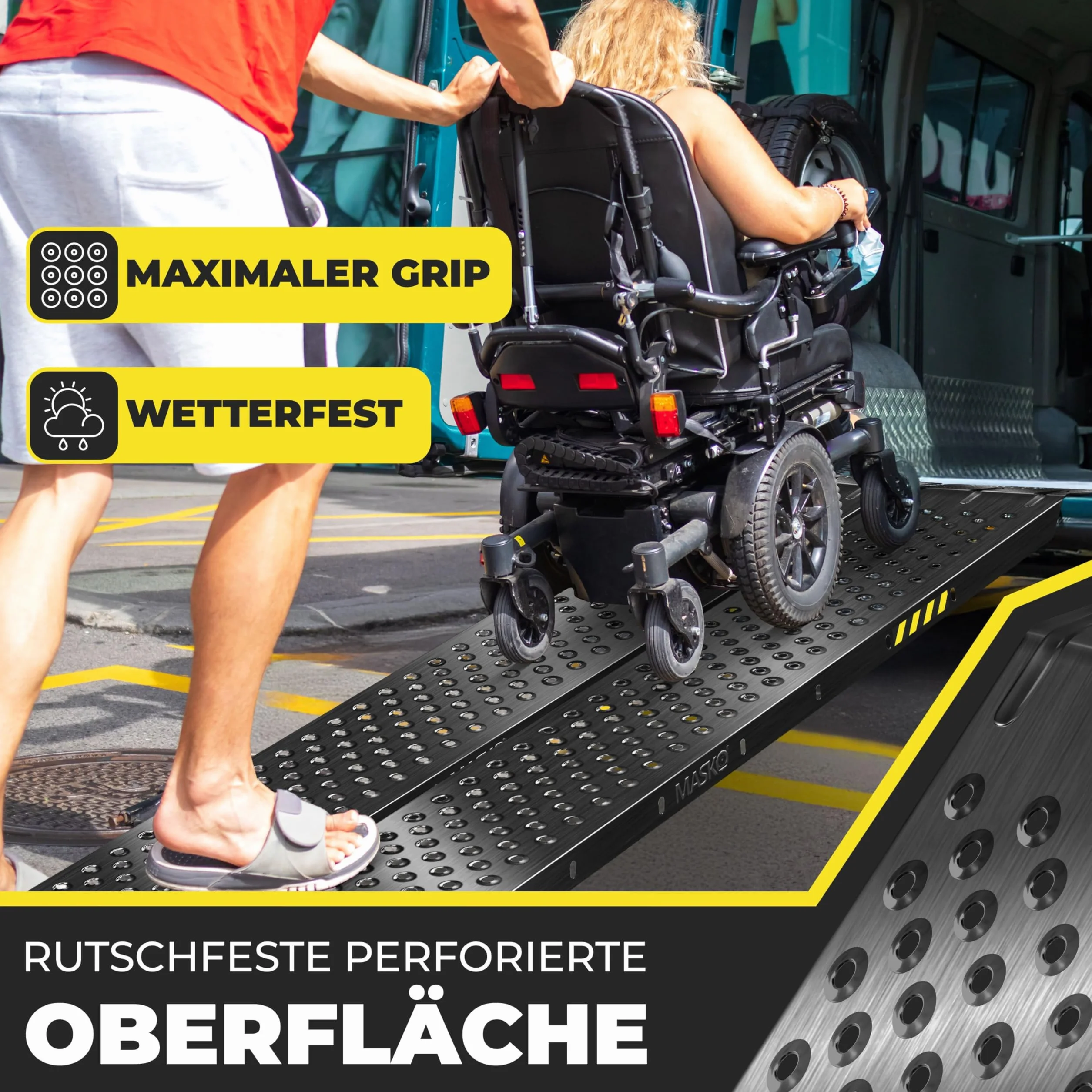 MASKO Rampa najazdowa 400 kg stal ocynkowana antypoślizgowa do motocykli ATV quadów