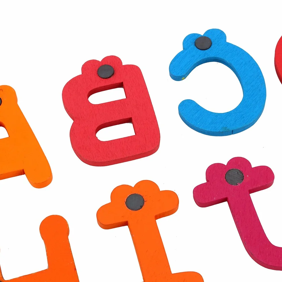 Magnesy na lodówkę dla Małych Dzieci, 26 Sztuk Zestaw Liter od A do Z Dzieci Drewniany Alfabet Magnes na lodówkę Zabawka Edukacyjna dla Dzieci
