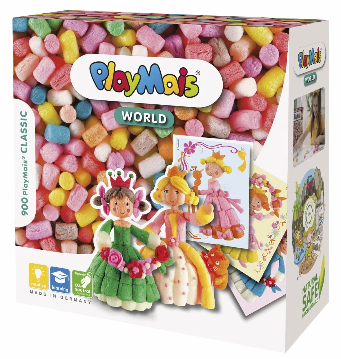 PlayMais WORLD Princess zestaw do majsterkowania dla dzieci od 3 lat, około 1000, szablony i instrukcje do majsterkowania, prezenty dla dzieci, wspiera kreatywność i motorykę precyzyjną, naturalna