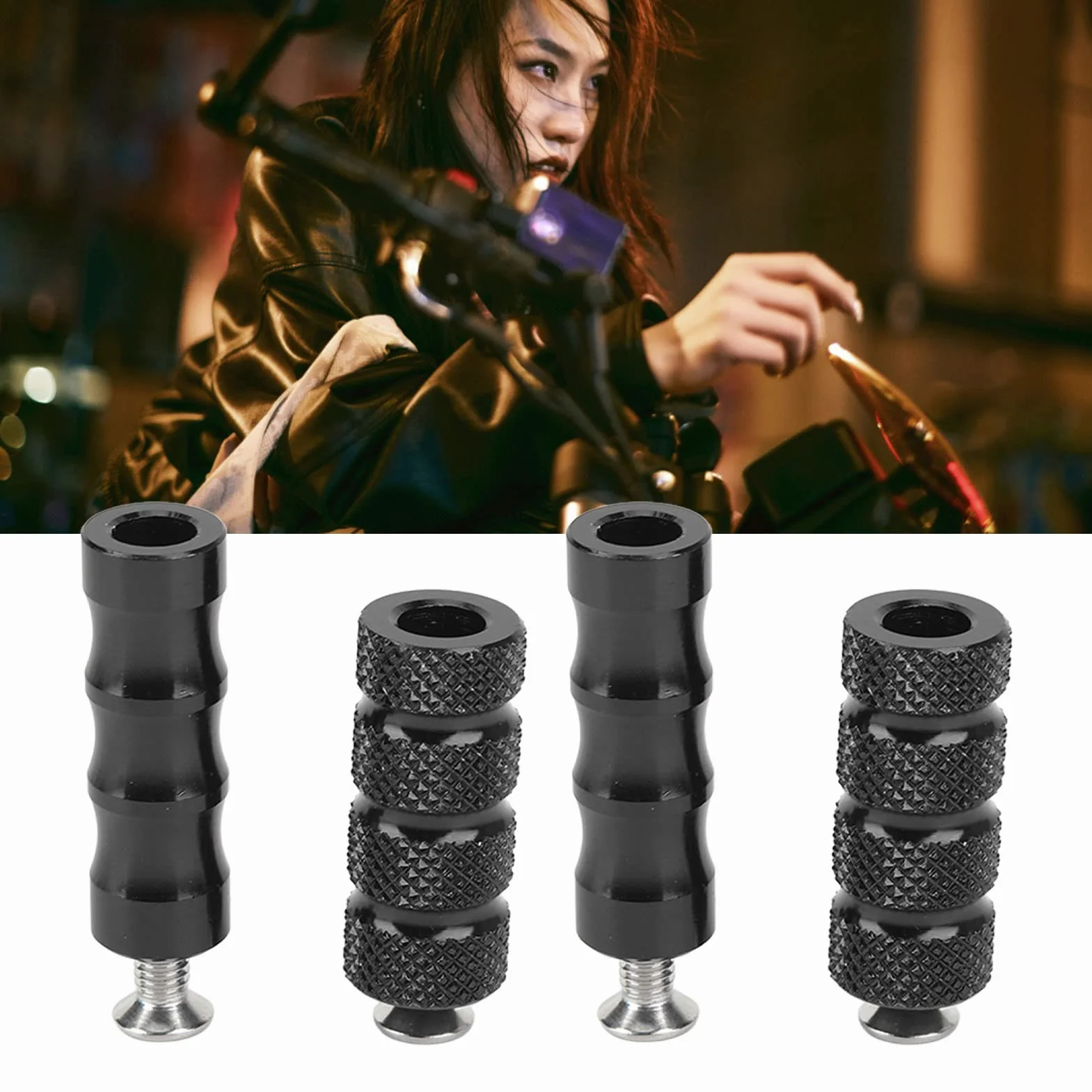 Motocykl Shifter Podnóżki Motocykl Hamulec Zmiany Biegów Podnóżek CNC Proces Poszycia Precyzyjne Dopasowanie do M6 6mm śruby Mocujące Motocykl (Czarny)