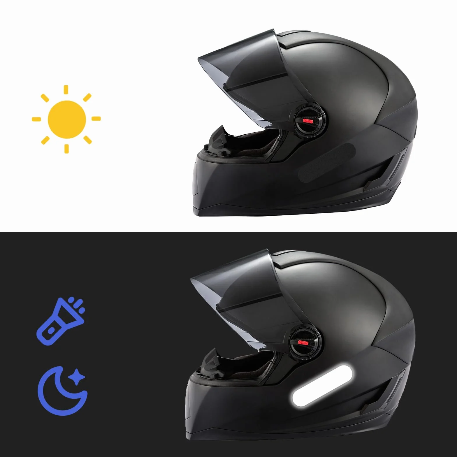 Cobee 10 sztuk odblaskowe naklejki na kask motocyklowy, 15,5 x 10 cm Czarne odblaskowe naklejki Czarne odblaskowe naklejki na kask motocyklowy Naklejka na kask odblaskowa
