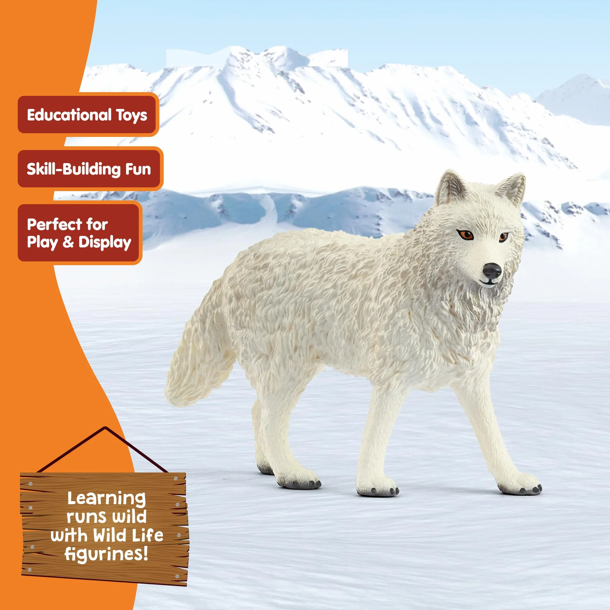 schleich WILD LIFE | Wilk polarny 14880 | realistyczna figurka zwierzęcia | zabawka zoo | idealny prezent dla dzieci | dekoracja na urodziny | figurka od 3 lat | 8 x 3 x 6 cm