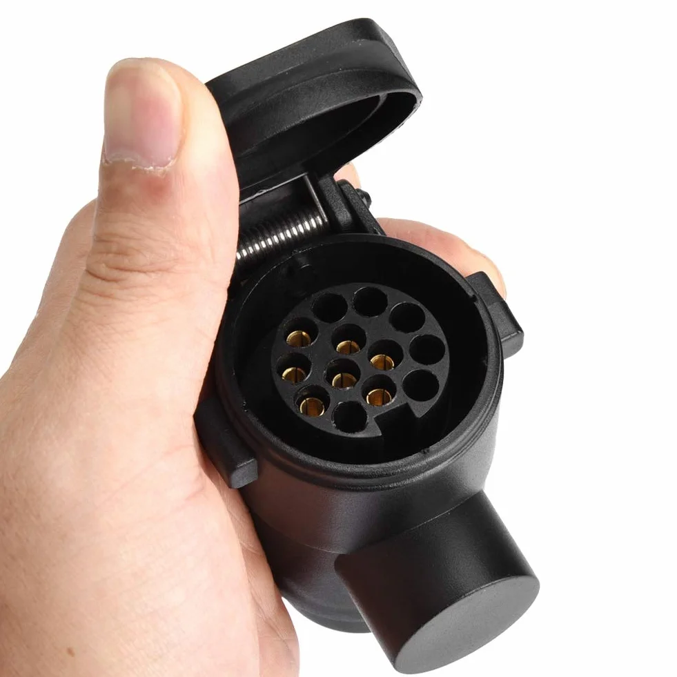 Adapter do przyczepy 7 na 13 pinów, konwerter gniazda 12V, złącze holownicze