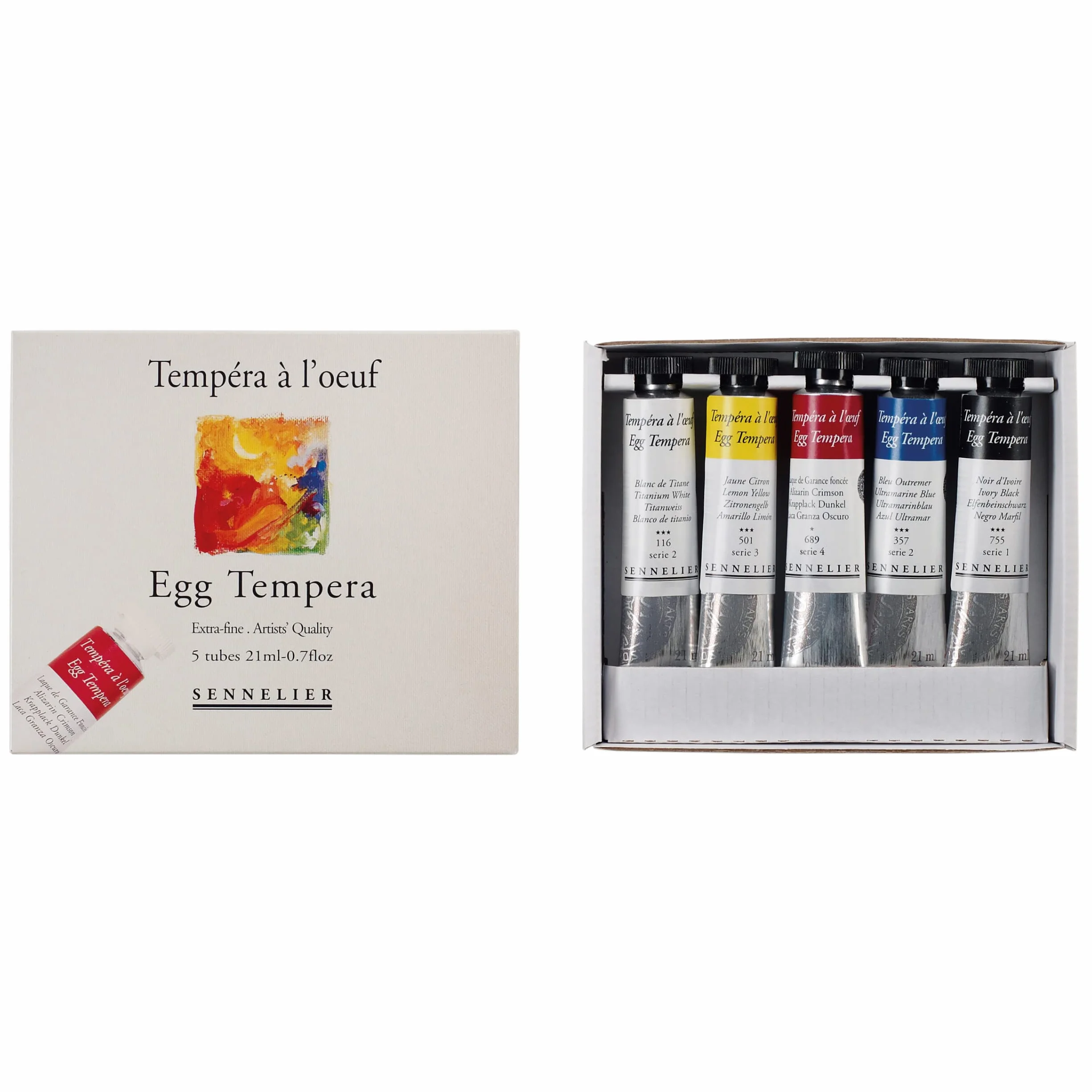 Sennelier Zestaw startowy do jajek tempera 5 x 21 ml tubki