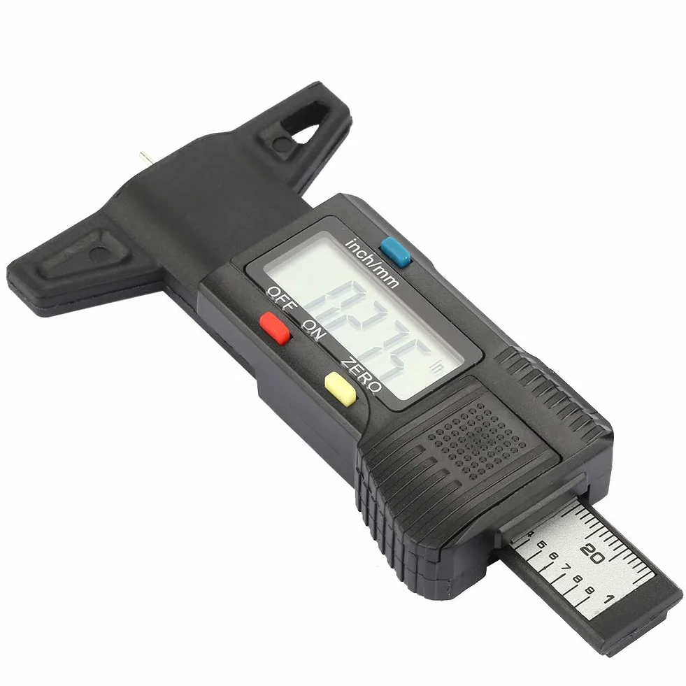 Cyfrowy miernik głębokości bieżnika opony z manometrem ciśnienia LCD