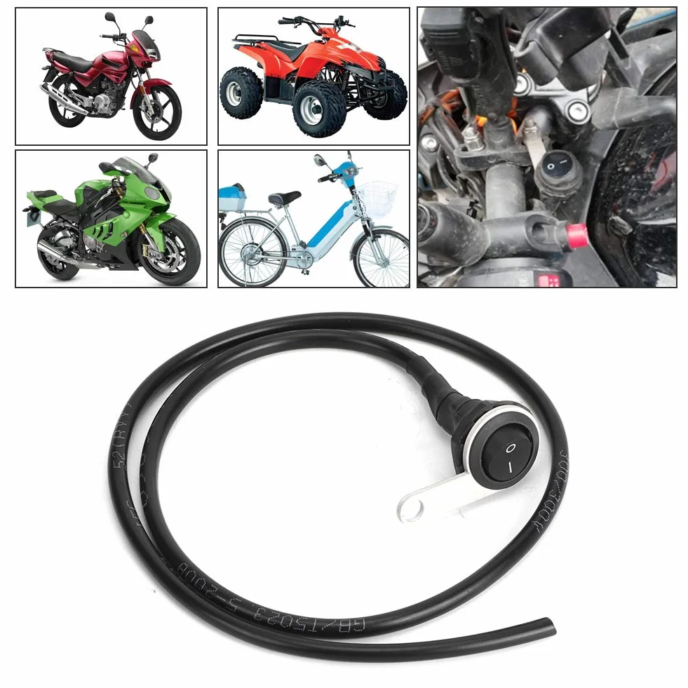 Przełącznik motocykla, Akozon 22 mm wodoodporny przycisk kierownicy/elektryczny przełącznik kołyskowy kierownica przełącznik światła