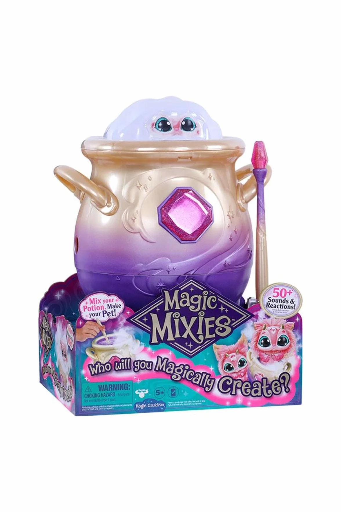 Famosa MGX00000 Magic Mixie różowa elektroniczna pluszowa zabawka, kolorowa