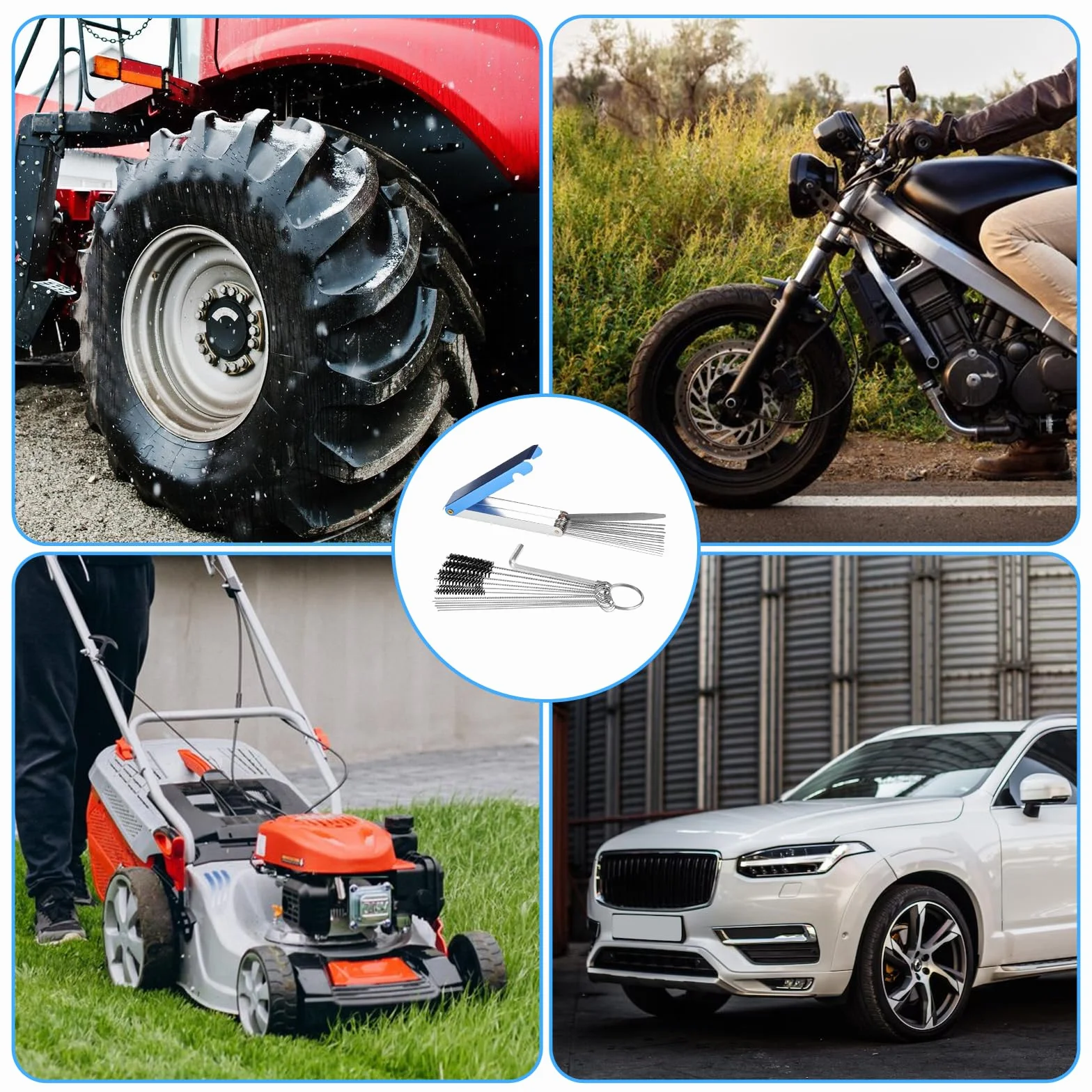 Cobee zestaw do czyszczenia gaźników 13 przewodów 6 nylonowych szczotek 6 igieł 1 klucz przepustnicy motocykl ATV motorower