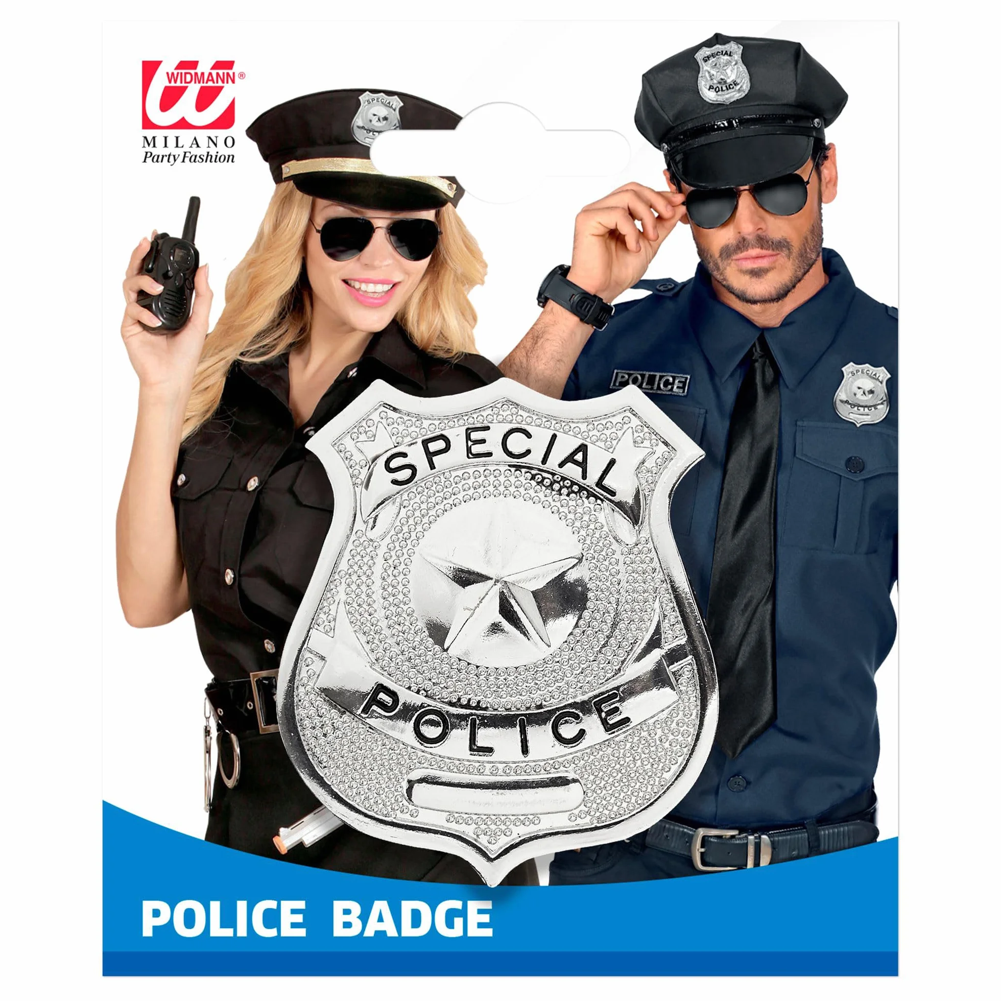 W WIDMANN MILANO Party Fashion 3302A - znak policyjny, policjant, srebro, kostium, akcesoria, karnawał, impreza tematyczna
