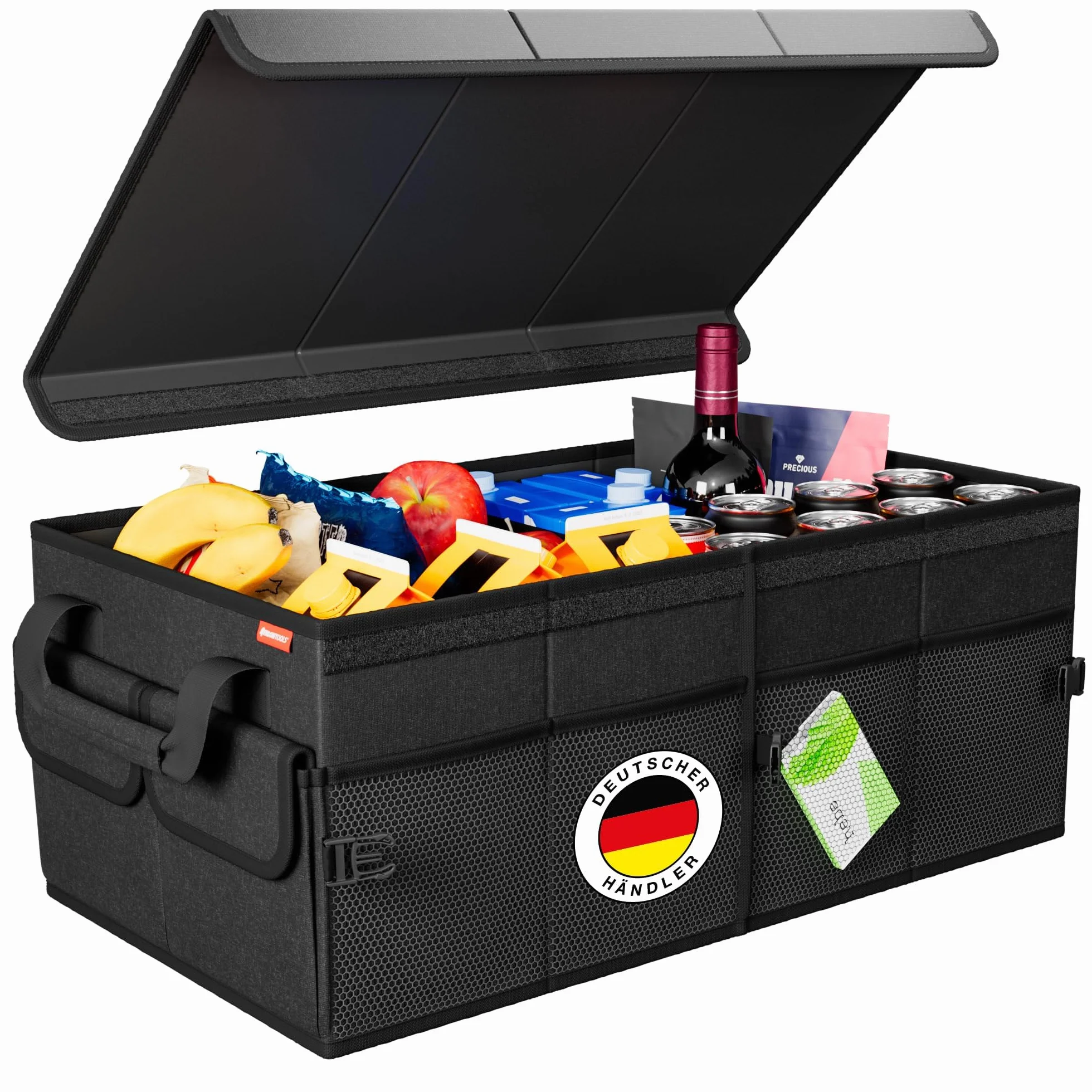 ATHLON TOOLS Organizer do bagażnika XXL – składany organizer samochodowy – torba do bagażnika, antypoślizgowa, wzmocniona, stabilna torba do bagażnika z pokrywą – pudełko samochodowe do przechowywania