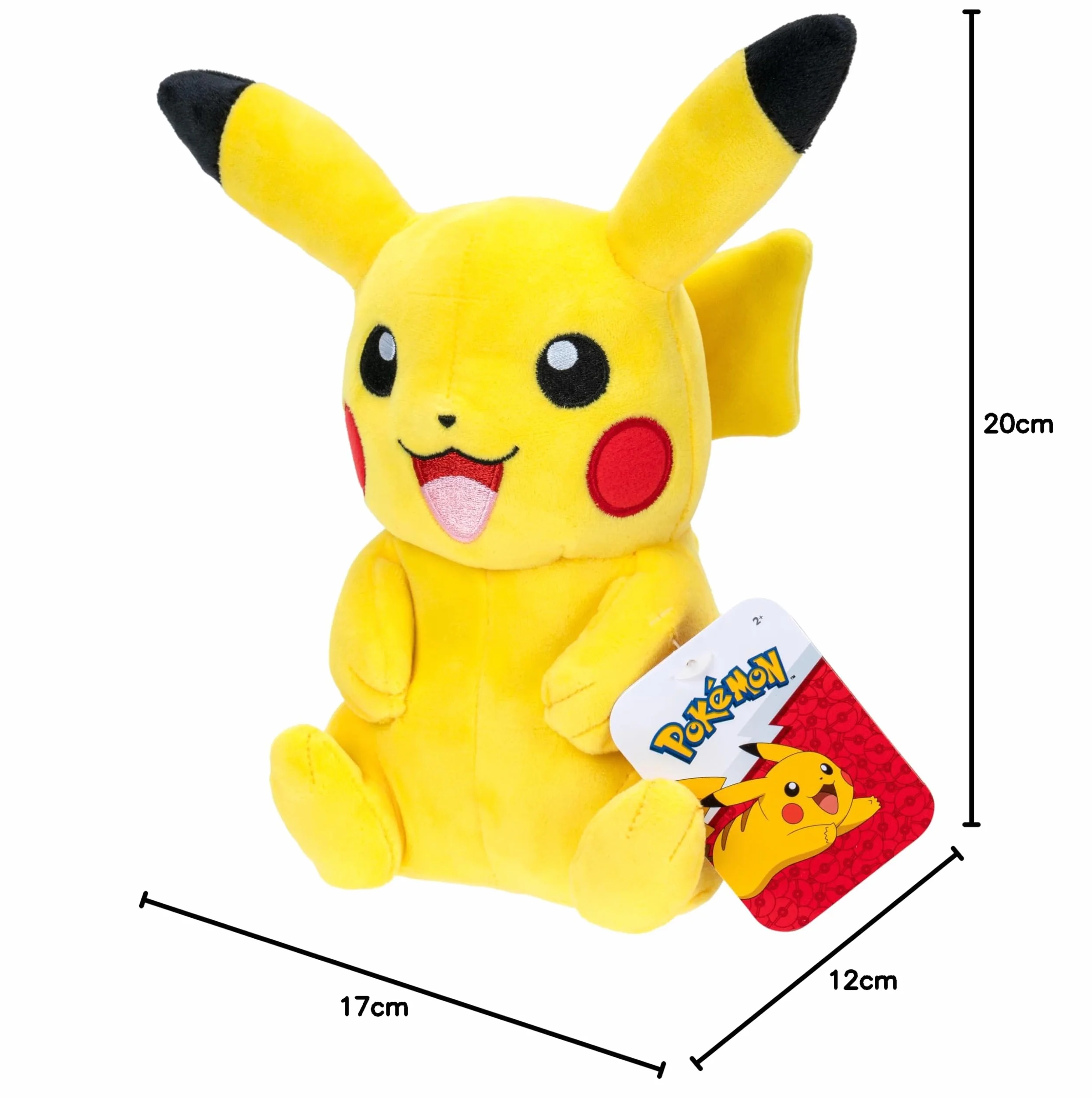 Pokémon PKW3457-20 cm Plusz - Pikachu, oficjalny plusz