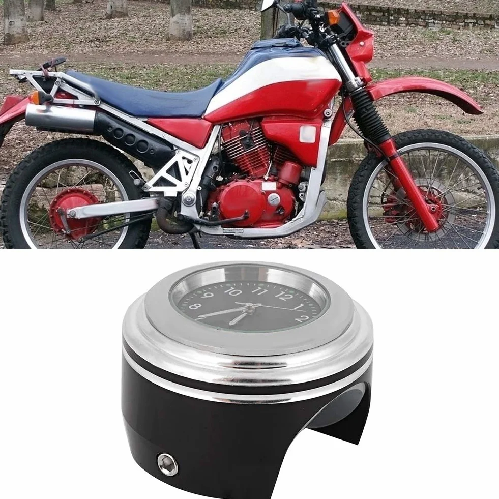 KIMISS Zegar kwarcowy na kierownicę motocykla, wodoodporny, biała tarcza czarna wskazówka