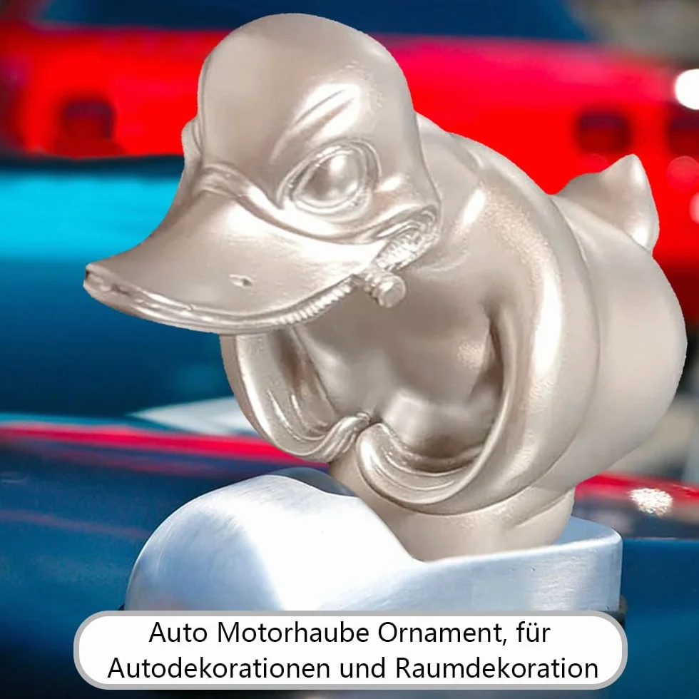 LATRAT Angry Duck figurka chłodnicy, wściekła kaczka, ornament na maskę samochodu, matowy