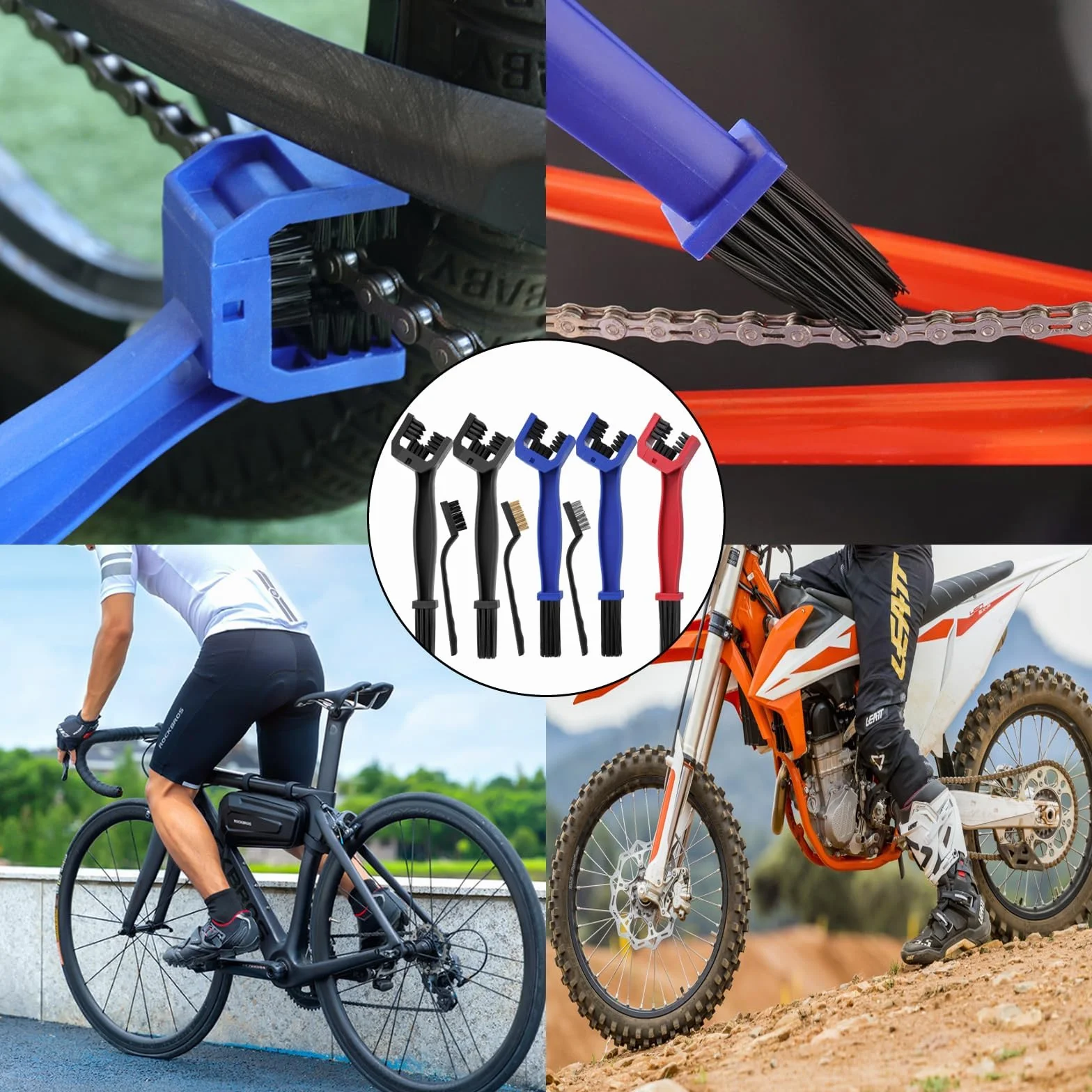11 sztuk szczotek do czyszczenia łańcuchów, szczotka do łańcucha, motocykla, szczotka do czyszczenia łańcuchów, zestaw do czyszczenia łańcuchów, zestaw do czyszczenia łańcuchów motocyklowych, szczotka