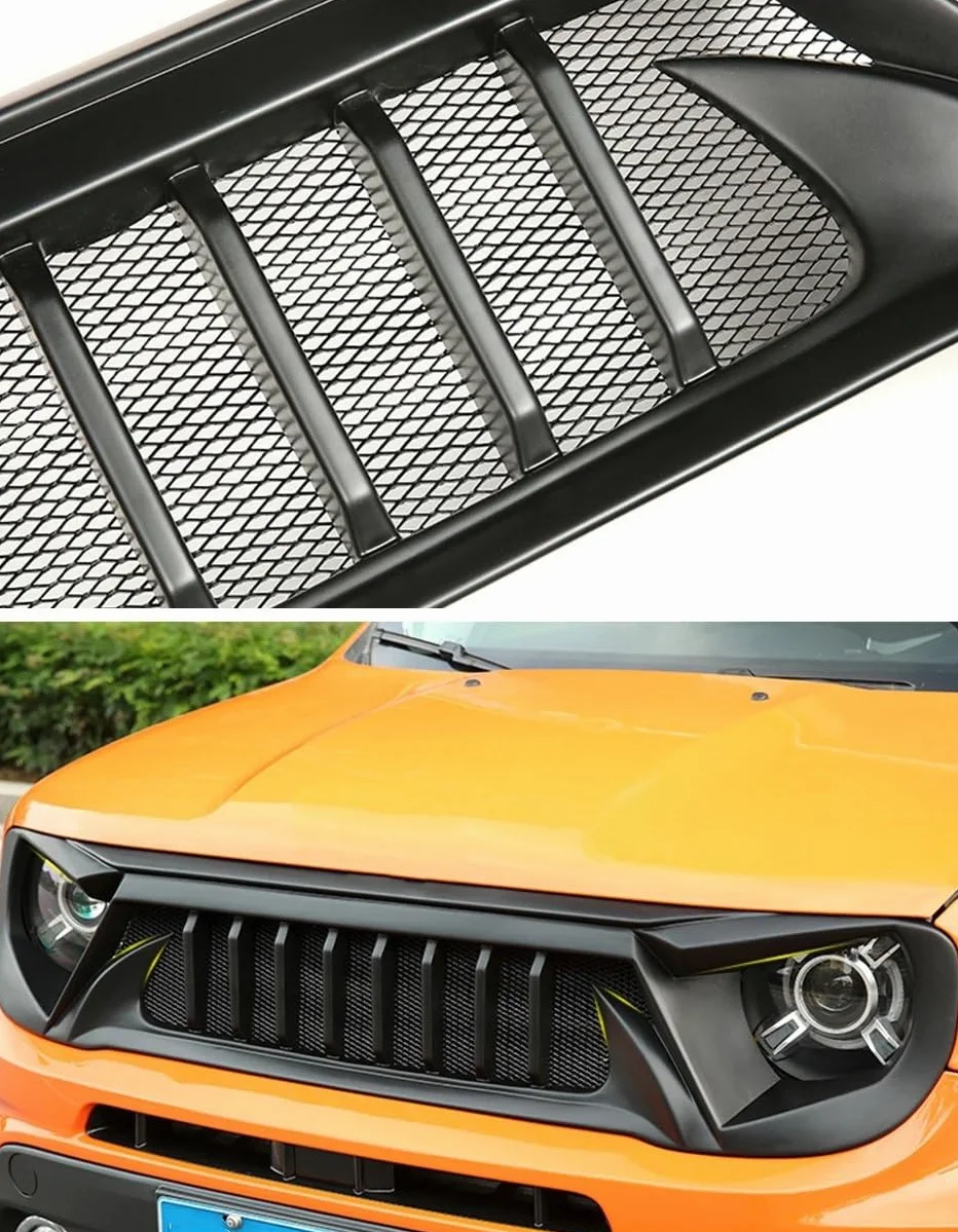 Kratka przednia do Jeep Renegade 2016-2018 grill wyścigowy matowy czarny wlot powietrza
