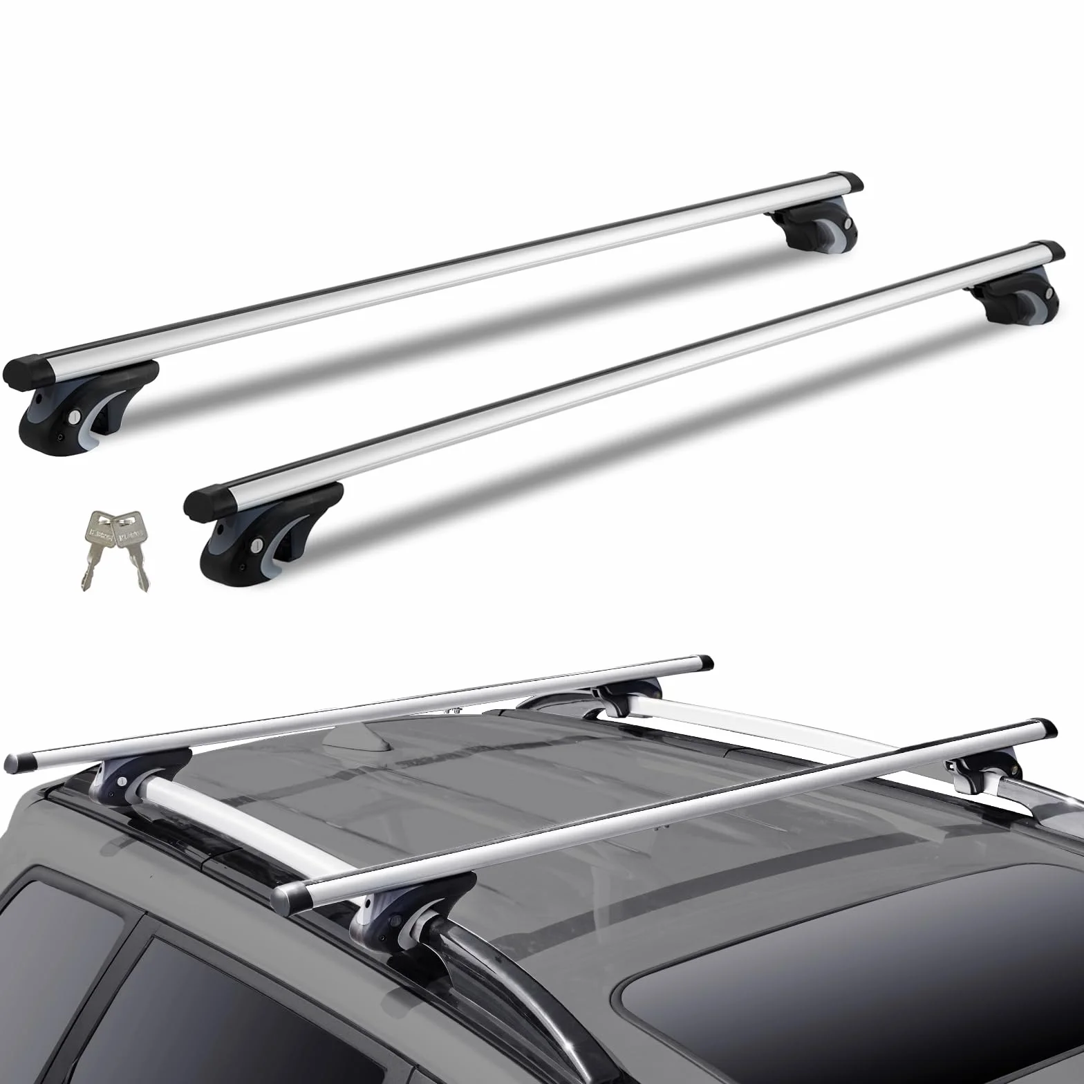 VEVOR Uniwersalny bagażnik dachowy 132 cm aluminiowy regulowany z zamkami do SUV sedana