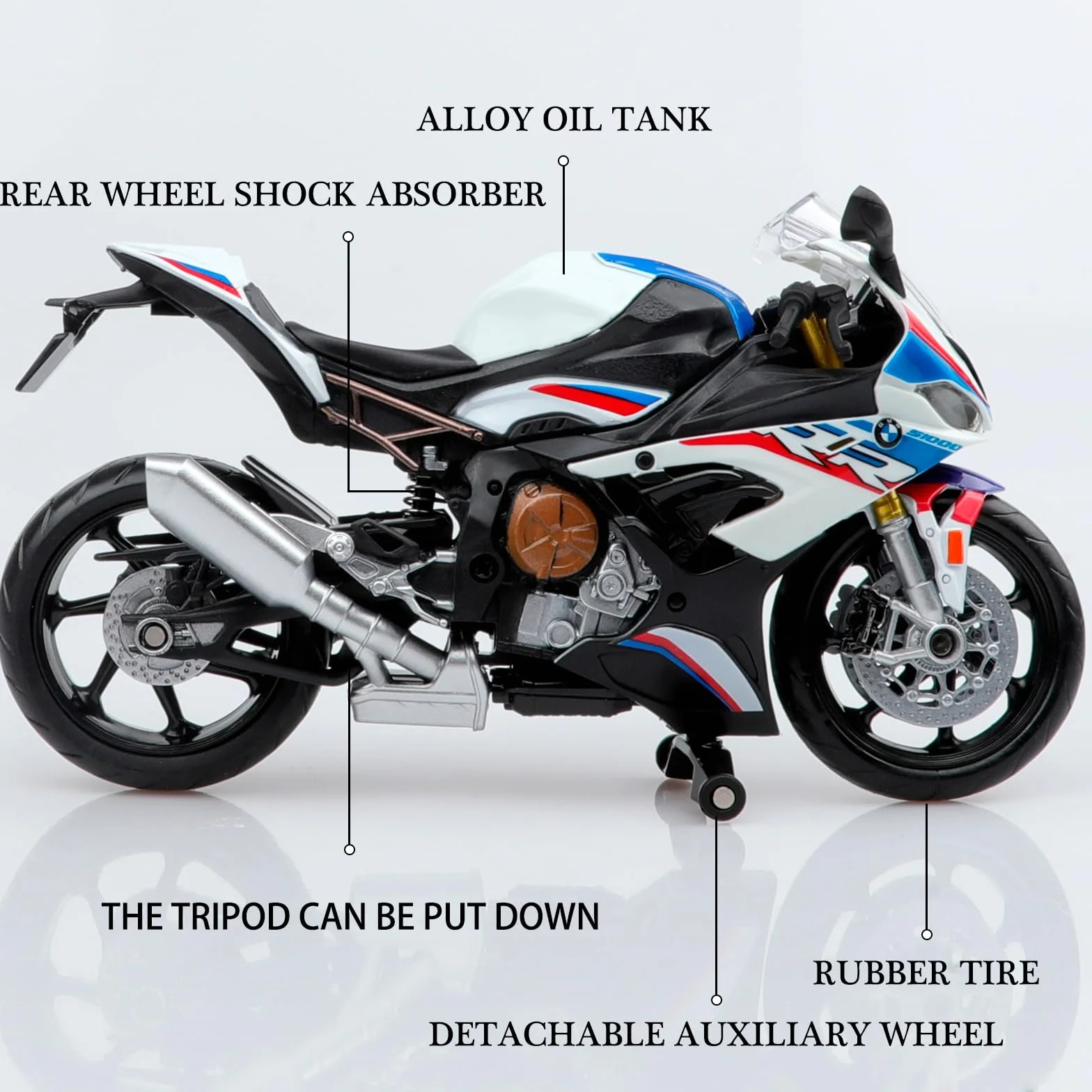 TOKAXI skala 1:12, odlew ciśnieniowy model motocykla BMW S1000R, zabawka dla chłopców i dziewczynek