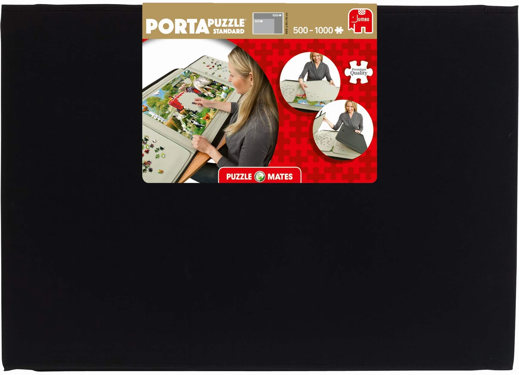 Jumbo Porta Standard Mata do Puzzli, Czarny, Do 1000 elementów