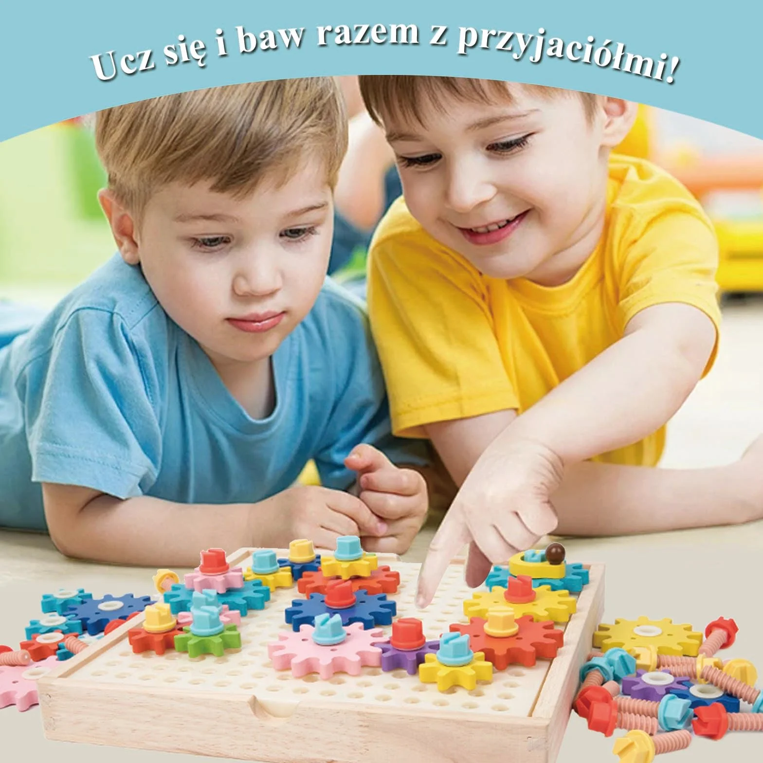 Zabawki Montessori 3 4 5 Lat, Koła Zębate dla Dzieci, Gry dla Dzieci, Gry Edukacyjne od 5 Lat, Drewniane Zabawki, Prezent dla Dzieci 3–5 Lat Chłopcy Dziewczynki