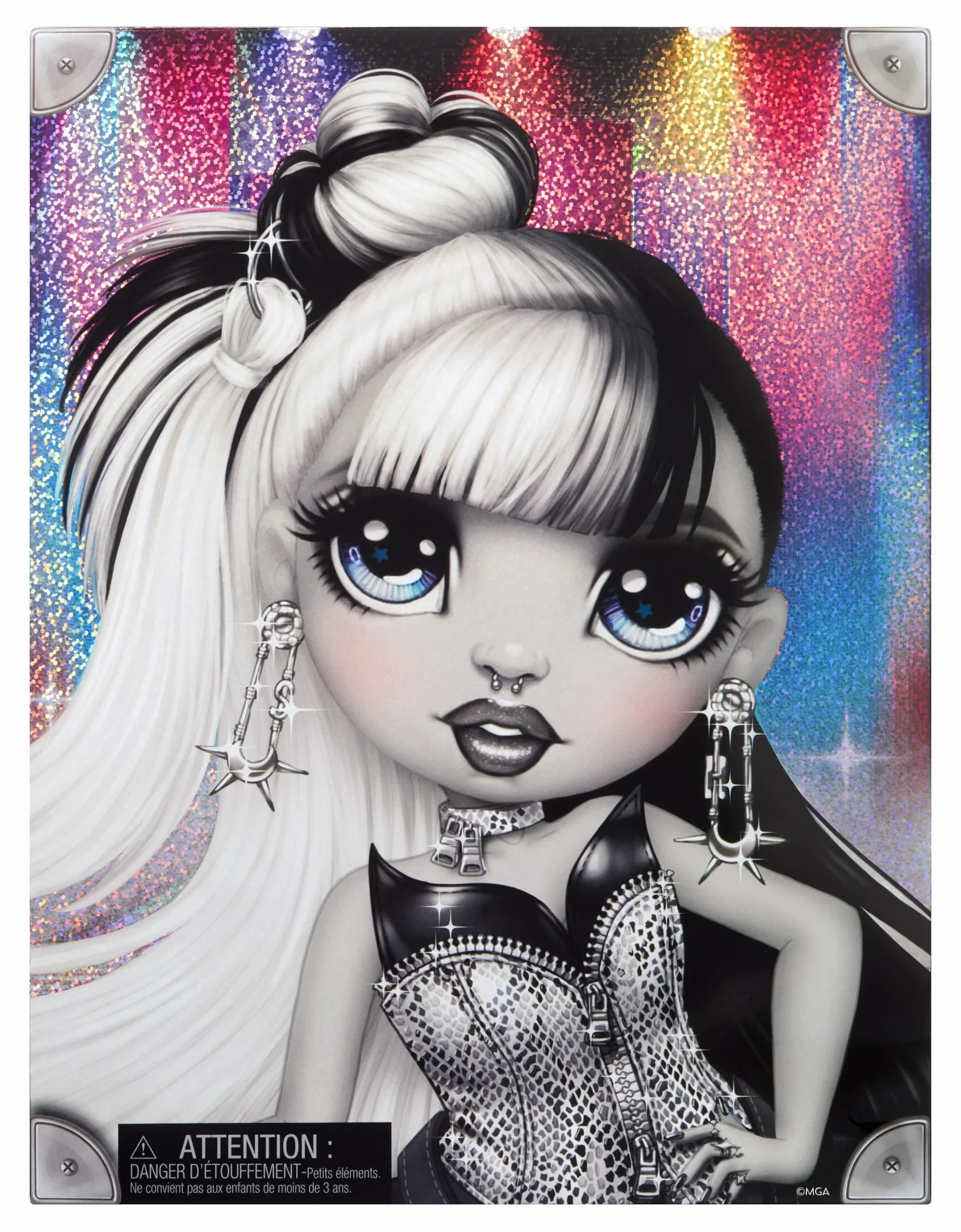 Rainbow High Shadow High Fashion Doll - Heather Grayson - 28 cm Lalka z Czarno-białymi Włosami i Designerskimi Stylizacjami, Odpowiednia dla Kolekcjonerów i Dzieci w Wieku 6–12 Lat