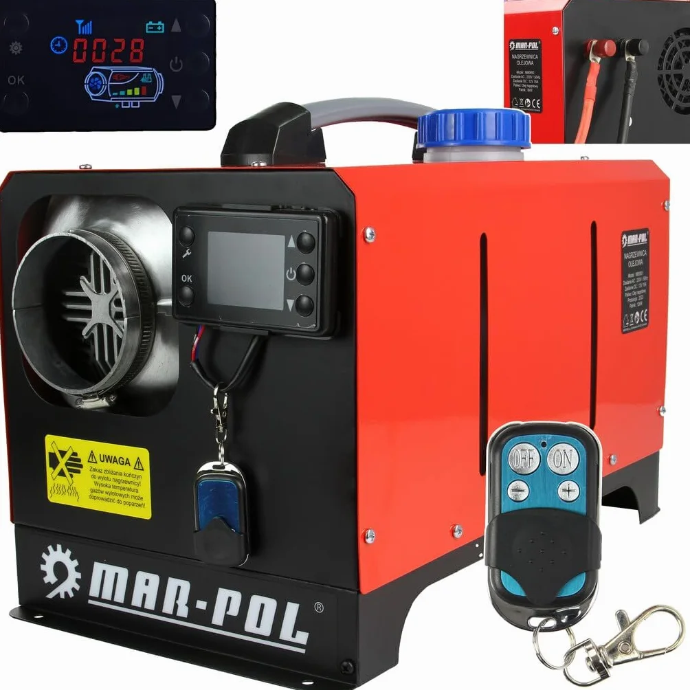 IMJ-Global - Przenośny podgrzewacz gazowy (12 V/230 V, 12 kW) Podgrzewacz Diesla z generatorem gorącego powietrza na olej napędowy do kampera, namiotu, namiotu, parkingu, z monitorem LCD z pilotem
