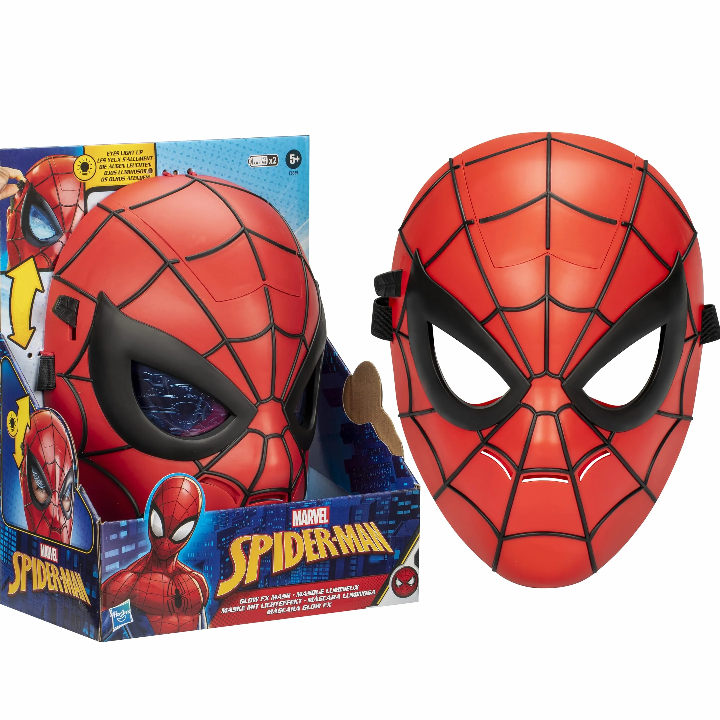 Hasbro Maska Marvel Spider-Man Glow FX, zabawka tematyczna