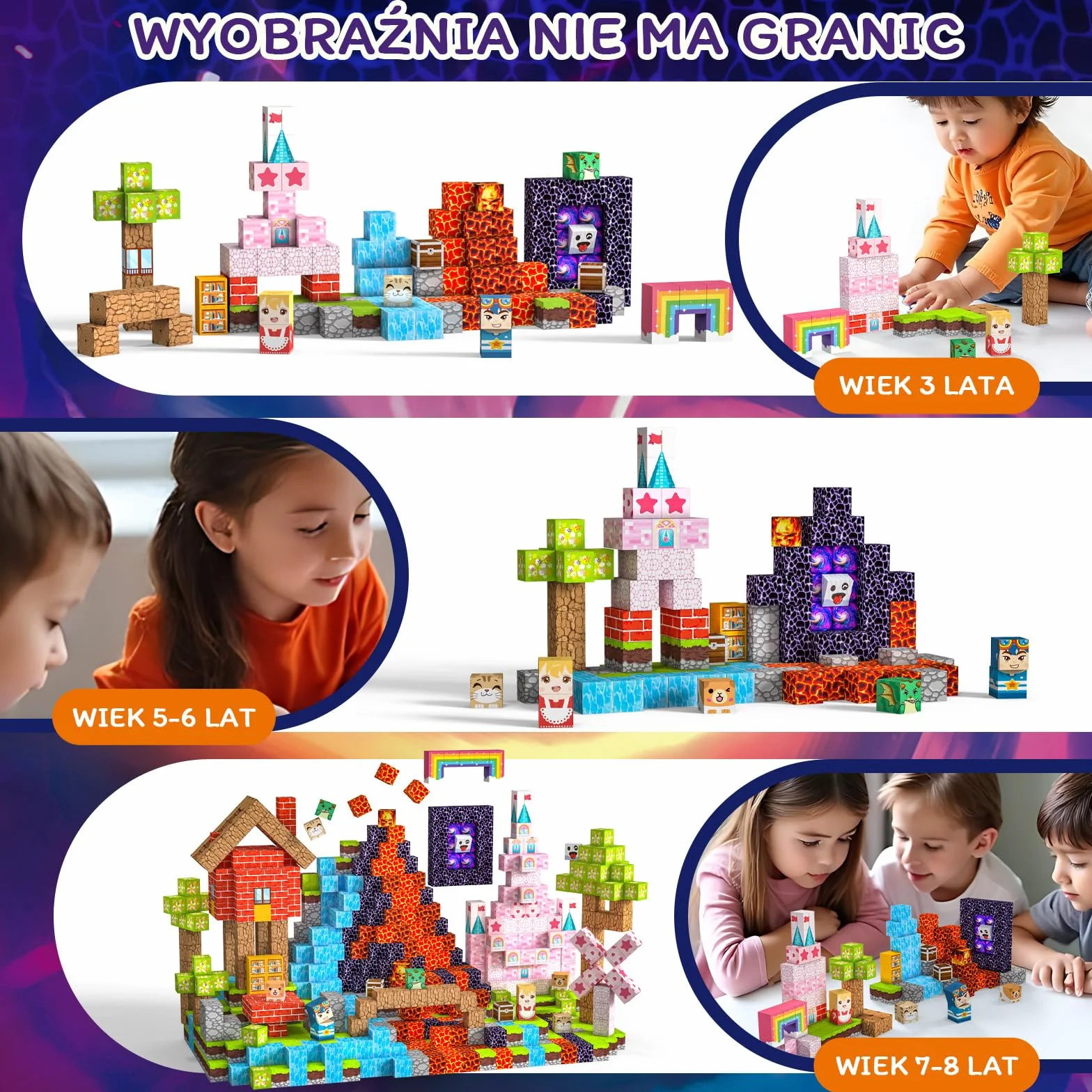 Klocki Magnetyczne 150 PCS 2CM, 3+ Zabawki sensoryczne STEM Montessori, Magnetyczne Klocki dla 3 4 5 6 7 8 9 10 11 12 8-12 lat Chłopcy i dziewczynki Prezenty urodzinowe