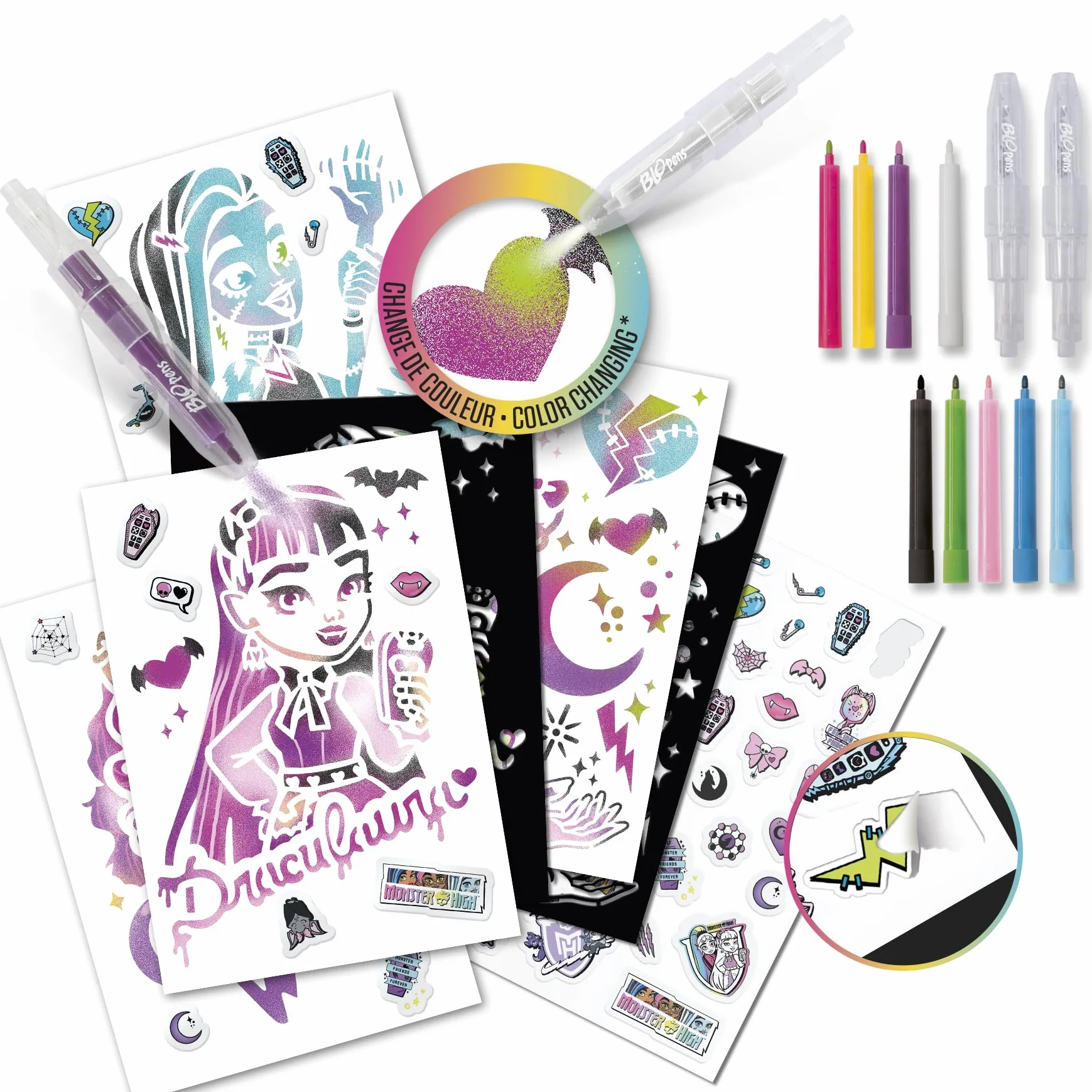 Lansay Blopens - Monster High Zestaw aktywności - Rysunki i Kolorowanki - Od 5 lat, Wielokolorowy