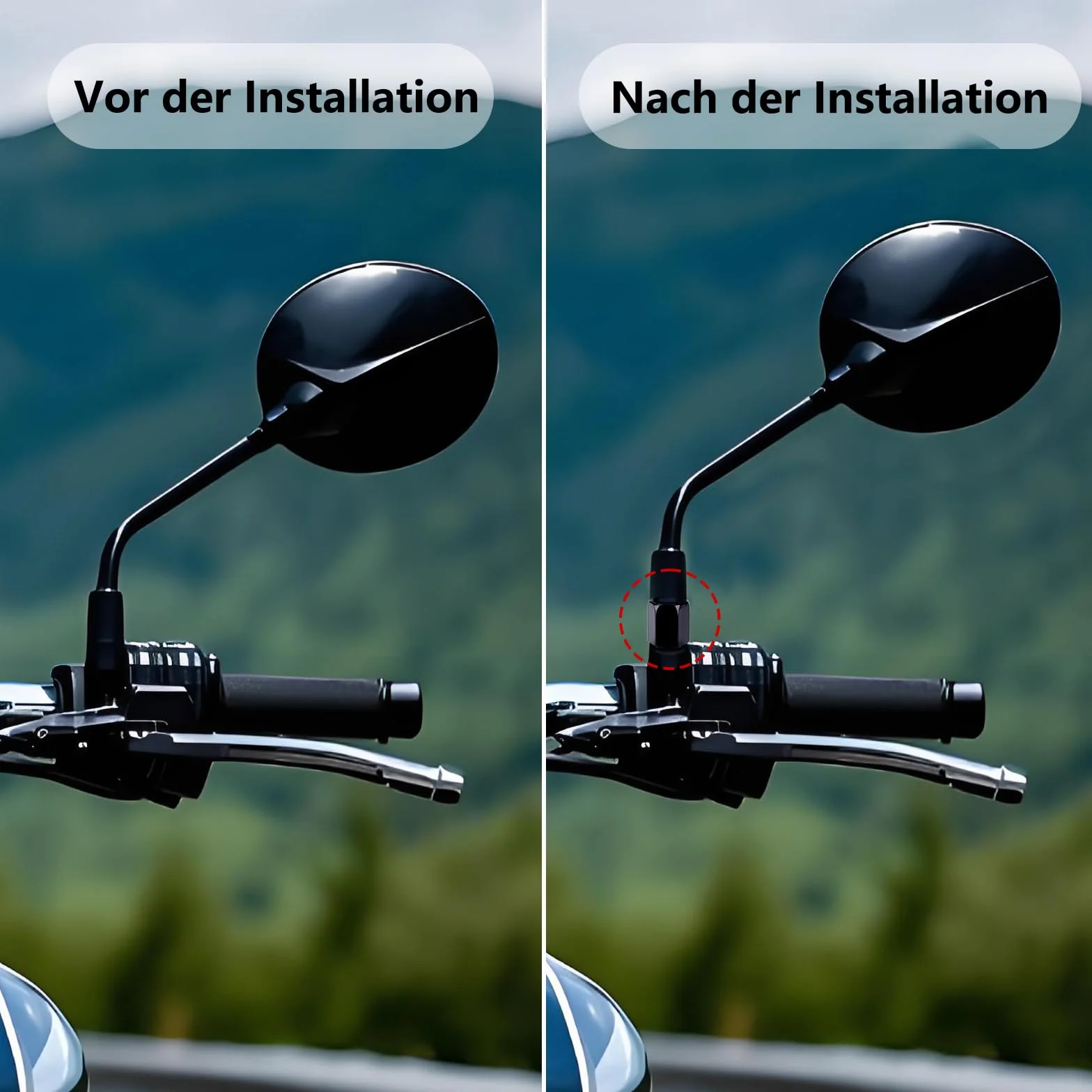 Adapter lusterek motocyklowych M10 gwint prawy na lewy 2 sztuki