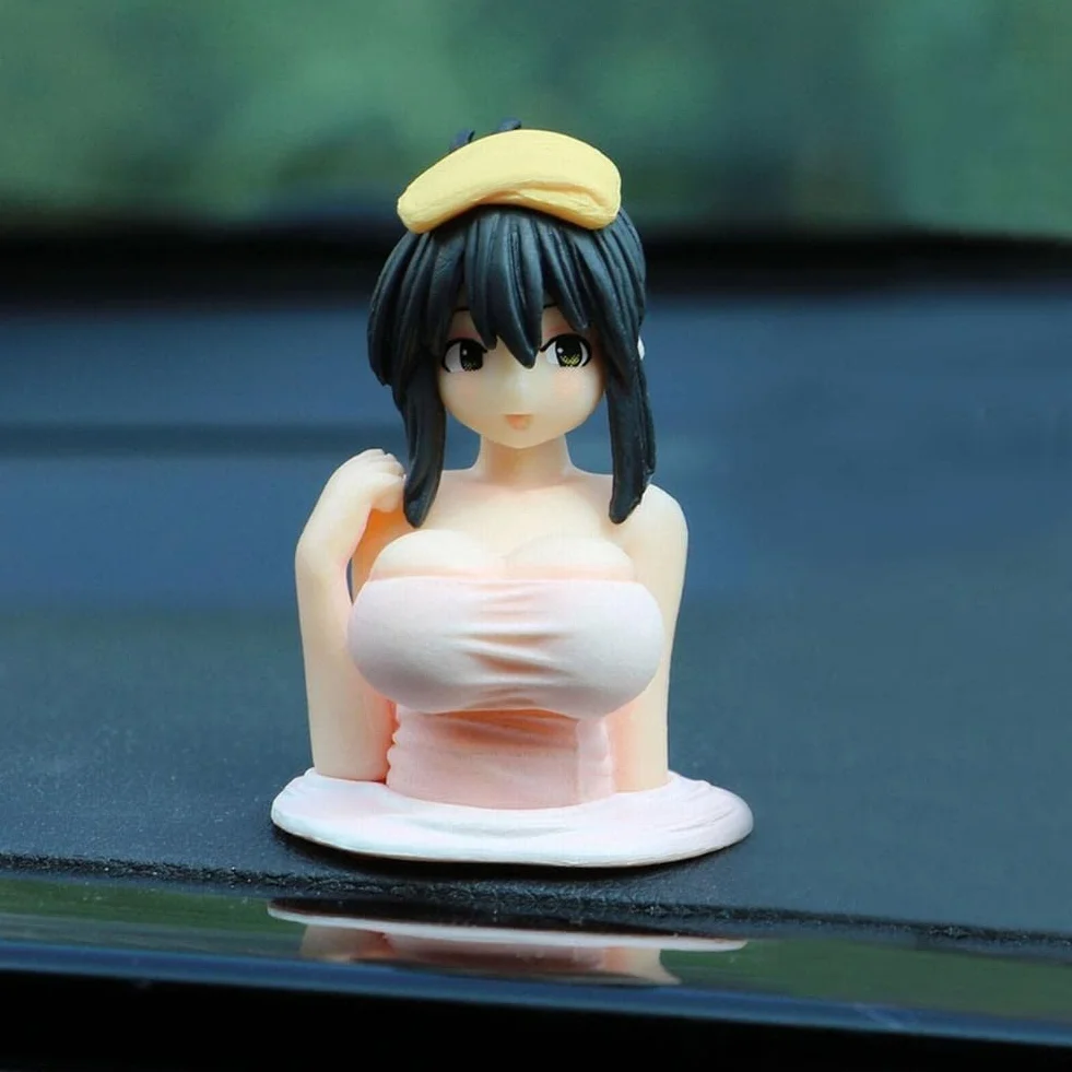 Sexy Anime Chest Shaking Car Dashboard Ornament Figurine