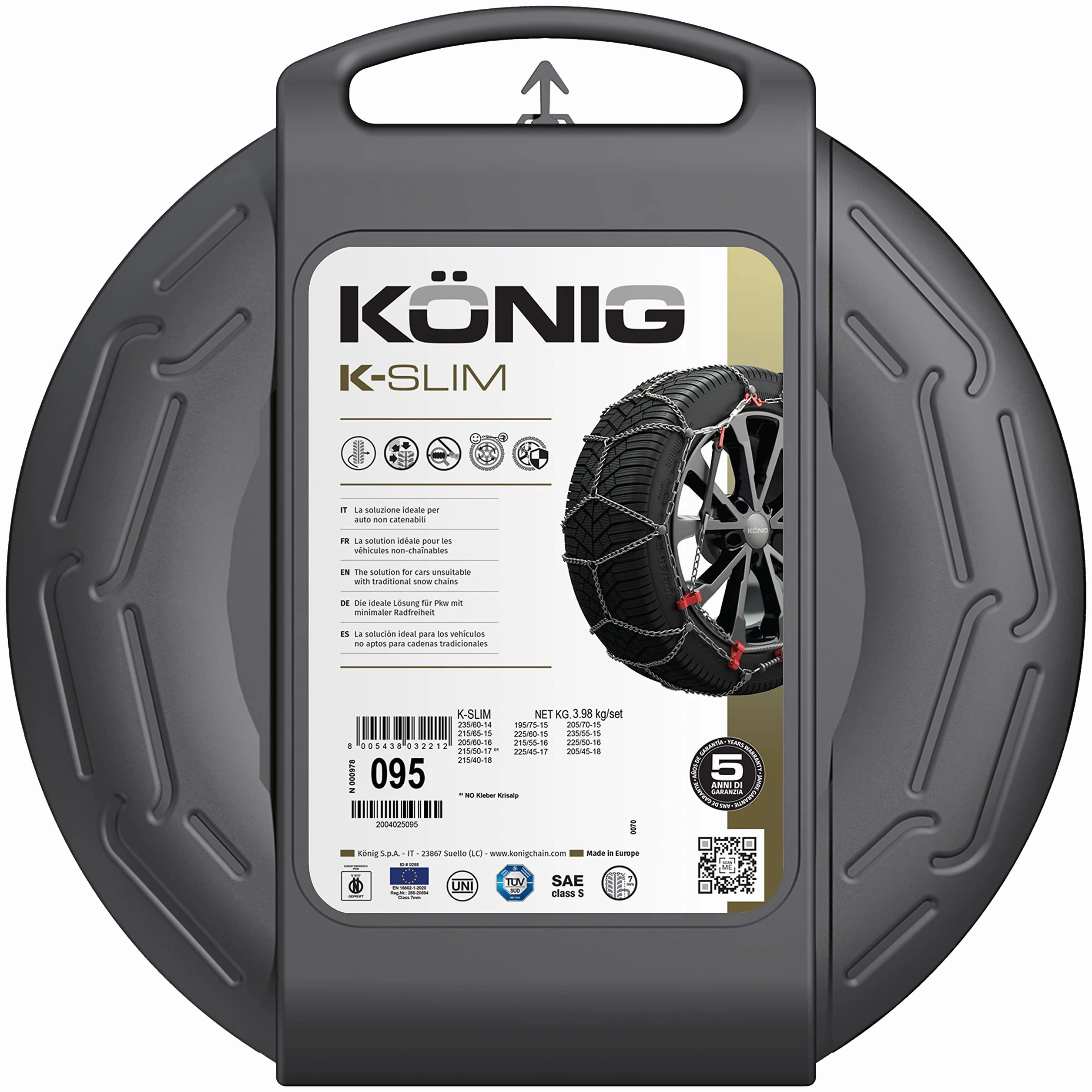 KÖNIG K-Slim 095 łańcuchy śniegowe 2 sztuki